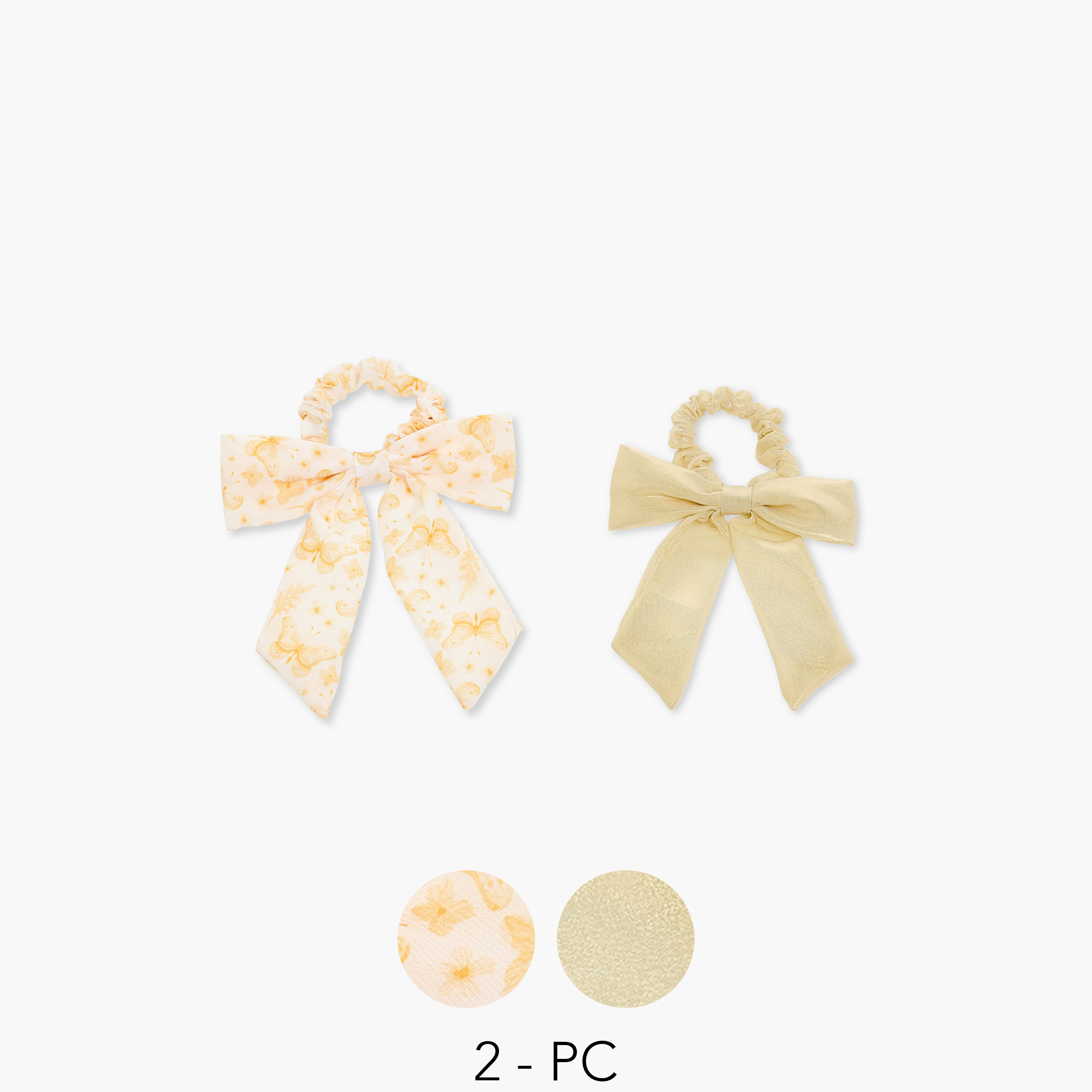 Charmz Girls Hair Scrunchie with Bow Accent - Polyester - Set of 2-girls-accessories-hairaccessories-image-1