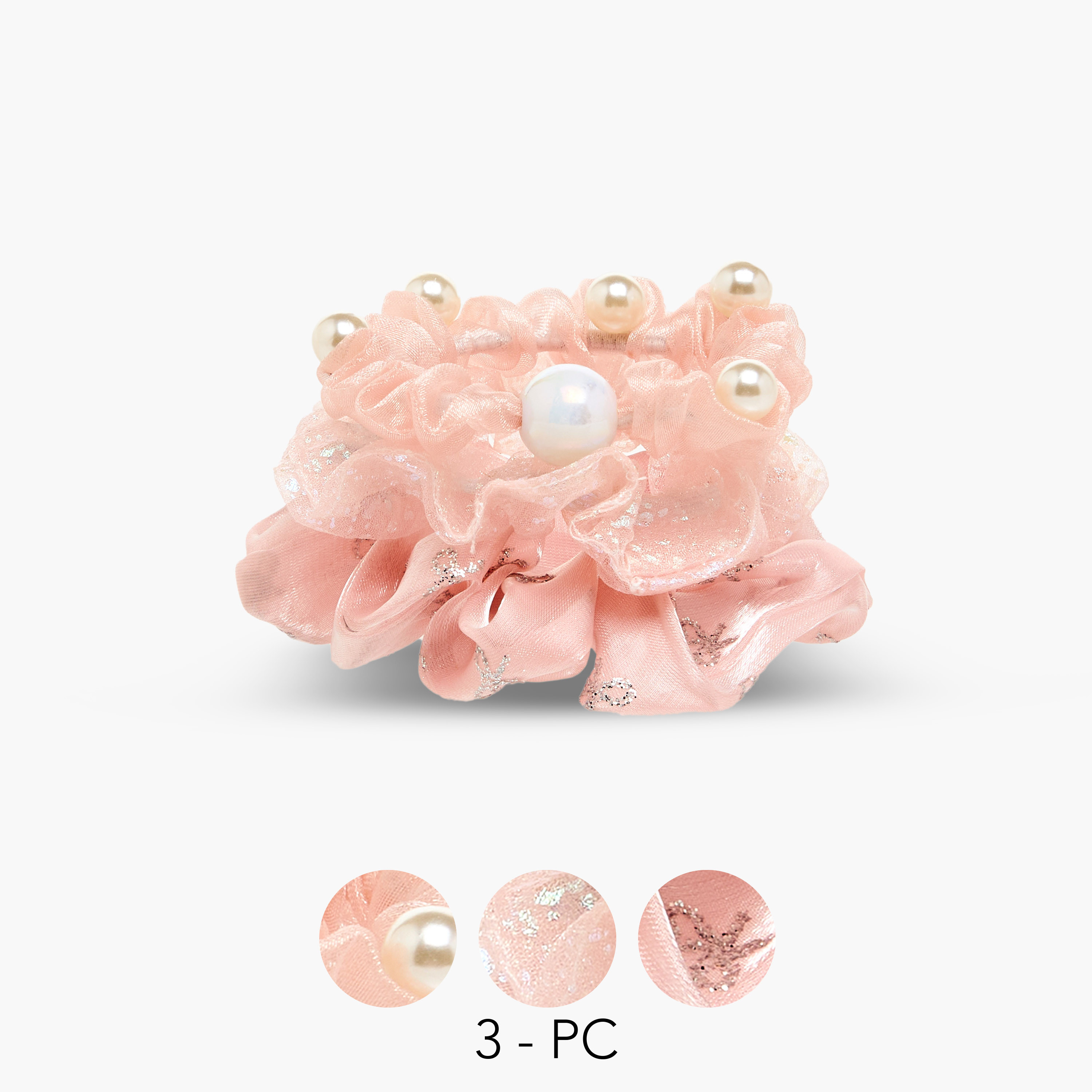 Charmz Girls Hair Scrunchie with Elastic - Polyester - Set of 3-girls-accessories-hairaccessories-image-1