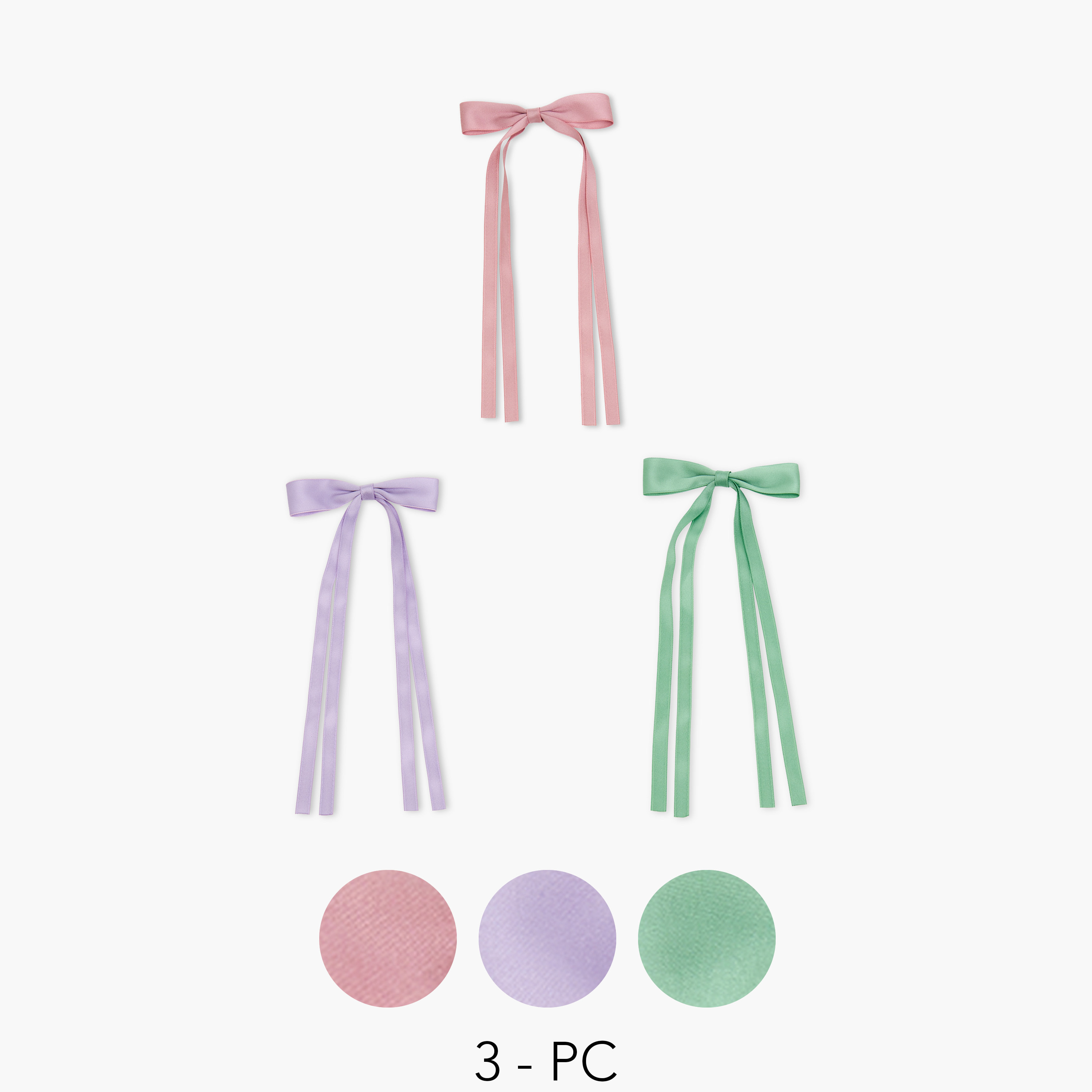 Charmz Girls Hair Clip with Bow Accent - Polyester - Set of 3-girls-accessories-hairaccessories-image-1