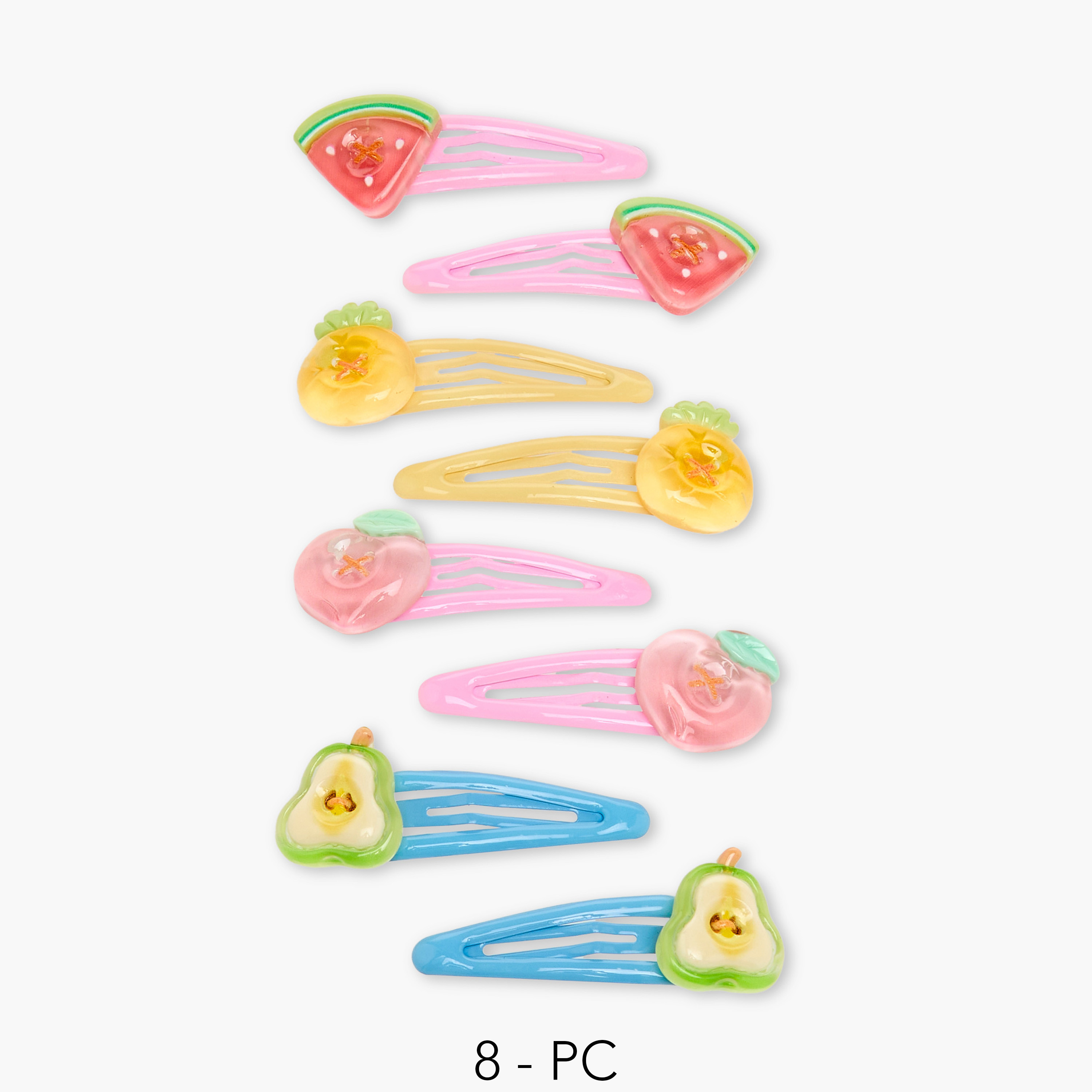 مشبك شعر بتزيينات فواكه للبنات من تشارمز - طقم من 8 قطع-girls-accessories-hairaccessories-image-1