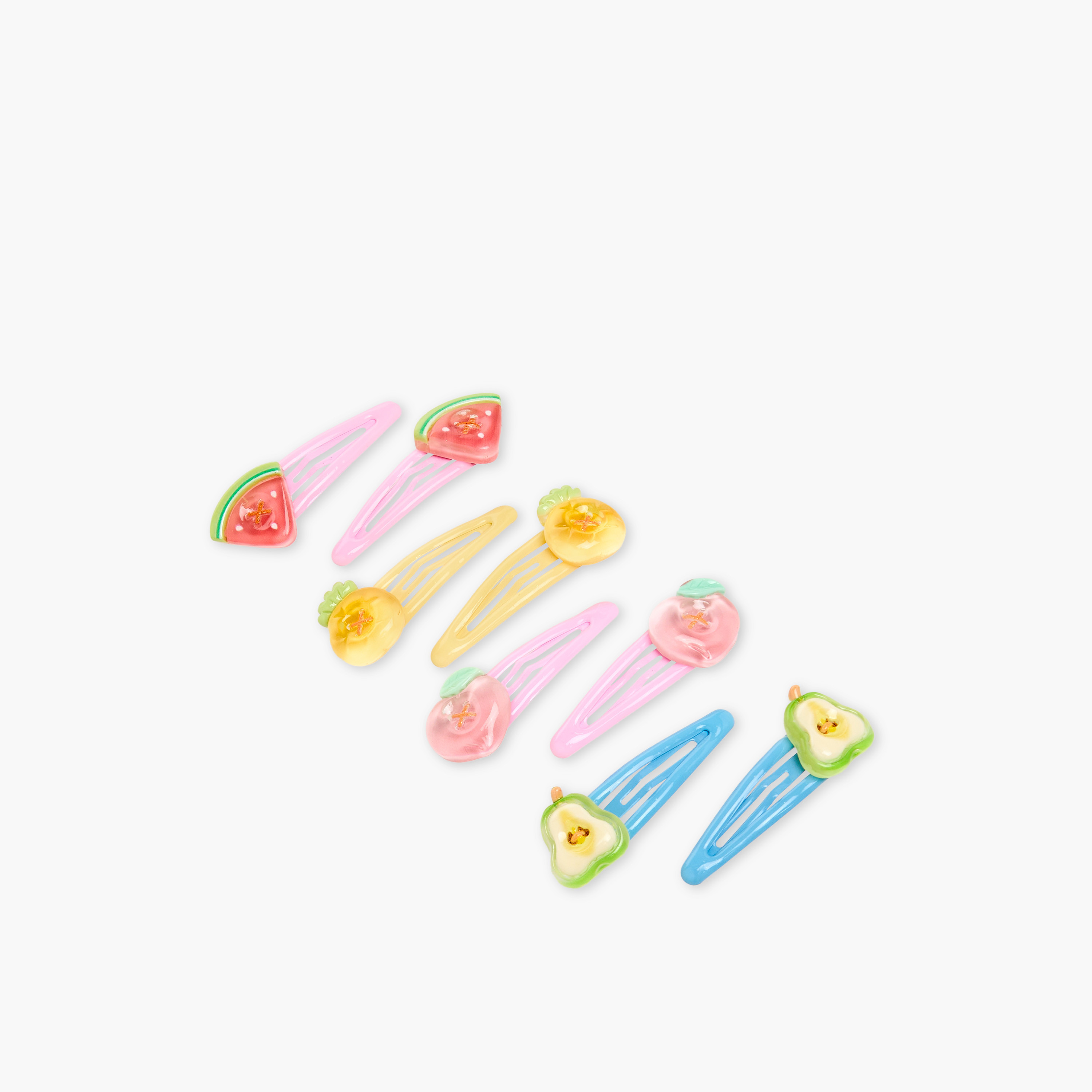 مشبك شعر بتزيينات فواكه للبنات من تشارمز - طقم من 8 قطع-girls-accessories-hairaccessories-image-2