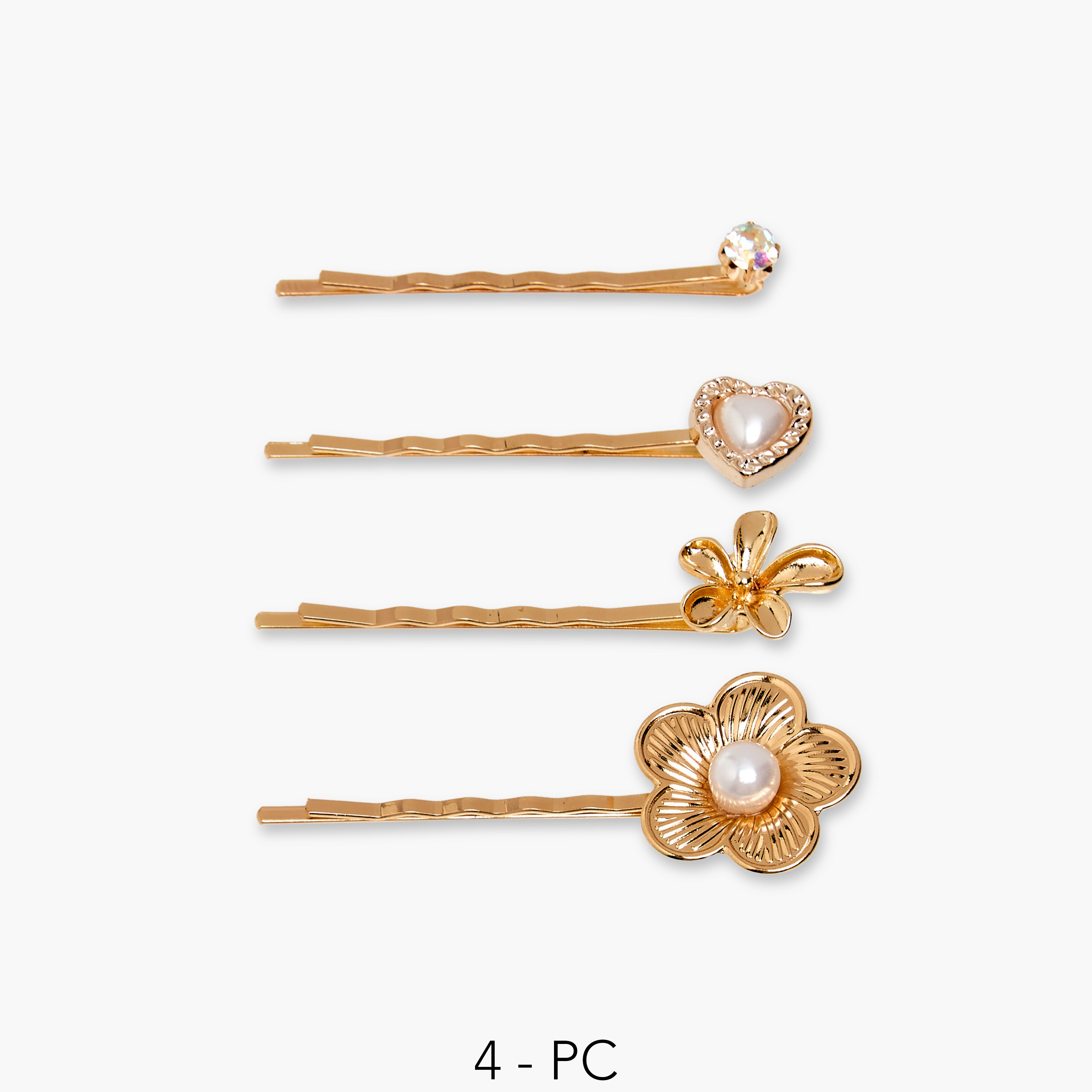 Charmz Girls Hairpin with Embellished Detail - Set of 4-girls-accessories-hairaccessories-image-1