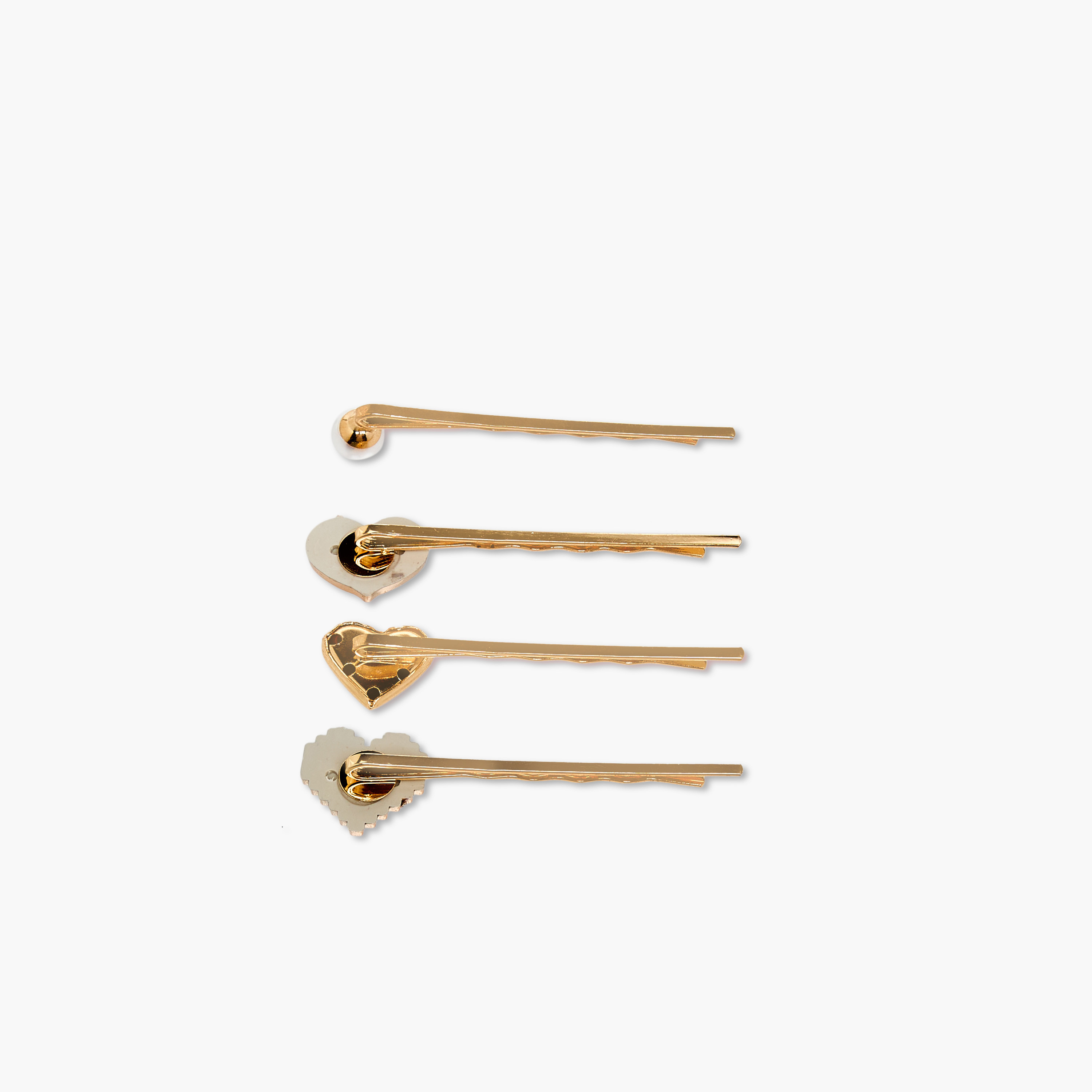 دبابيس شعر معدن بزينة قلب للبنات من تشارمز - طقم 4 قطع-girls-accessories-hairaccessories-image-4
