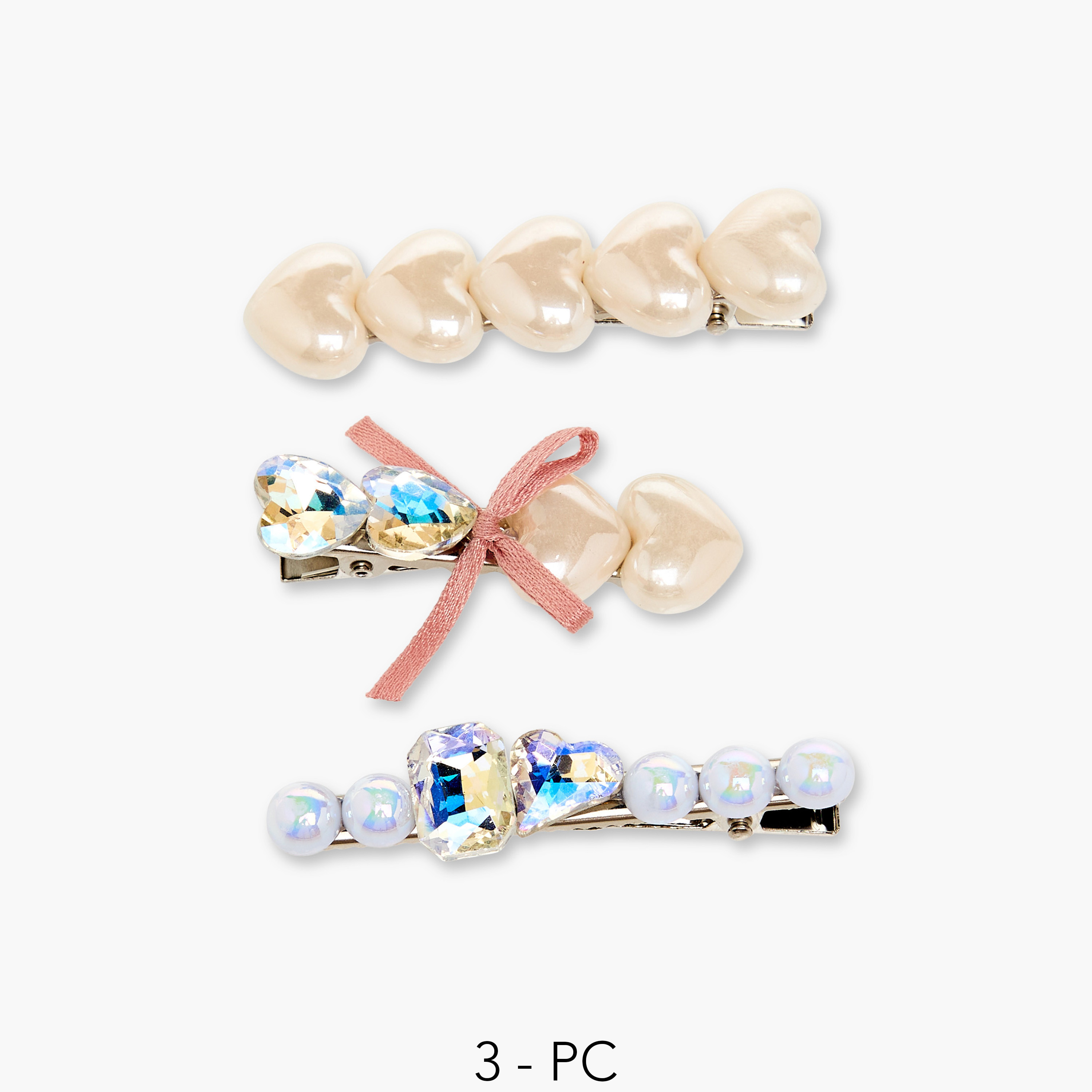 Charmz Girls Hair Clip with Embellishment - Metal - Set of 3-girls-accessories-hairaccessories-image-1