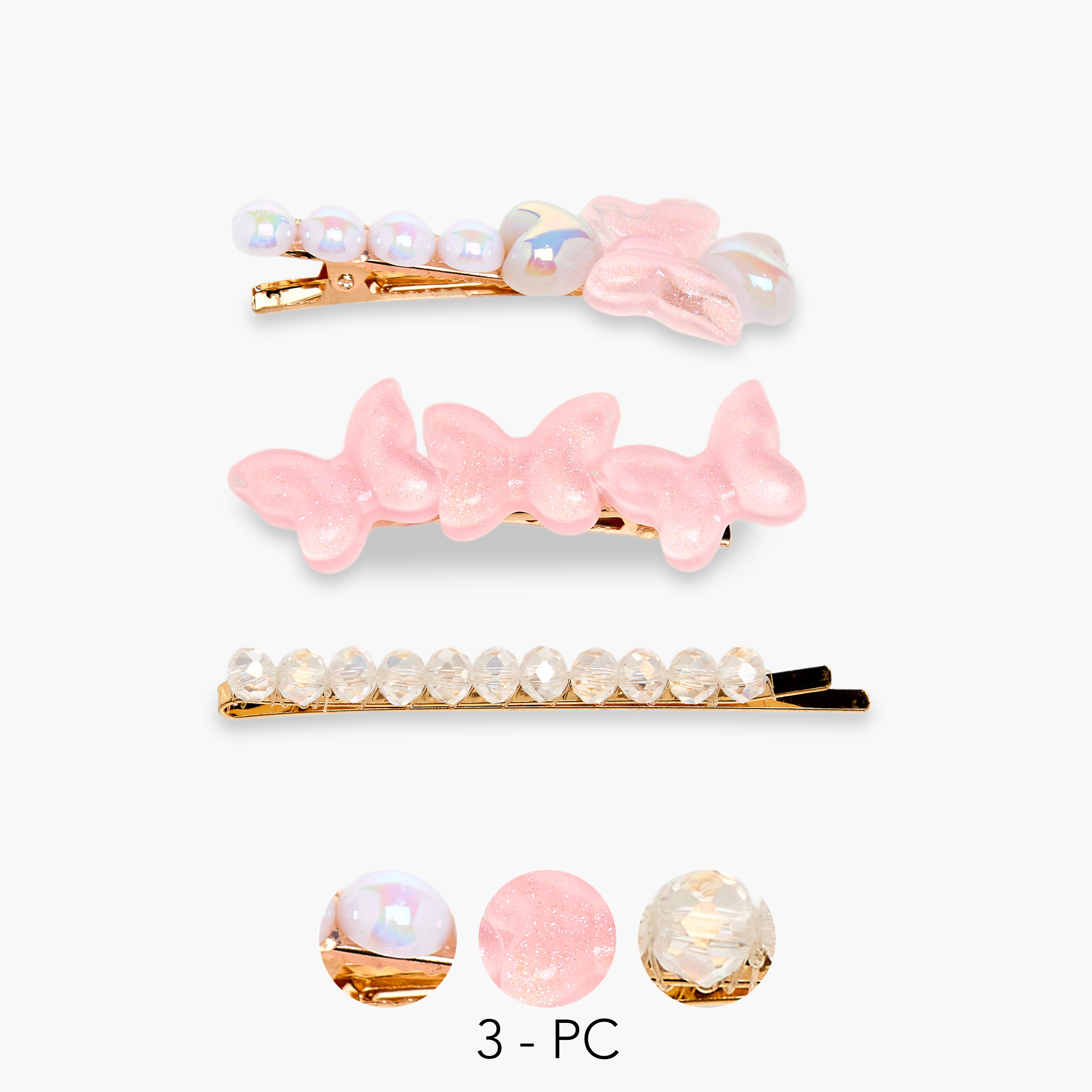 Charmz Girls Hair Clip with Embellished Detail - Set of 3-girls-accessories-hairaccessories-image-1