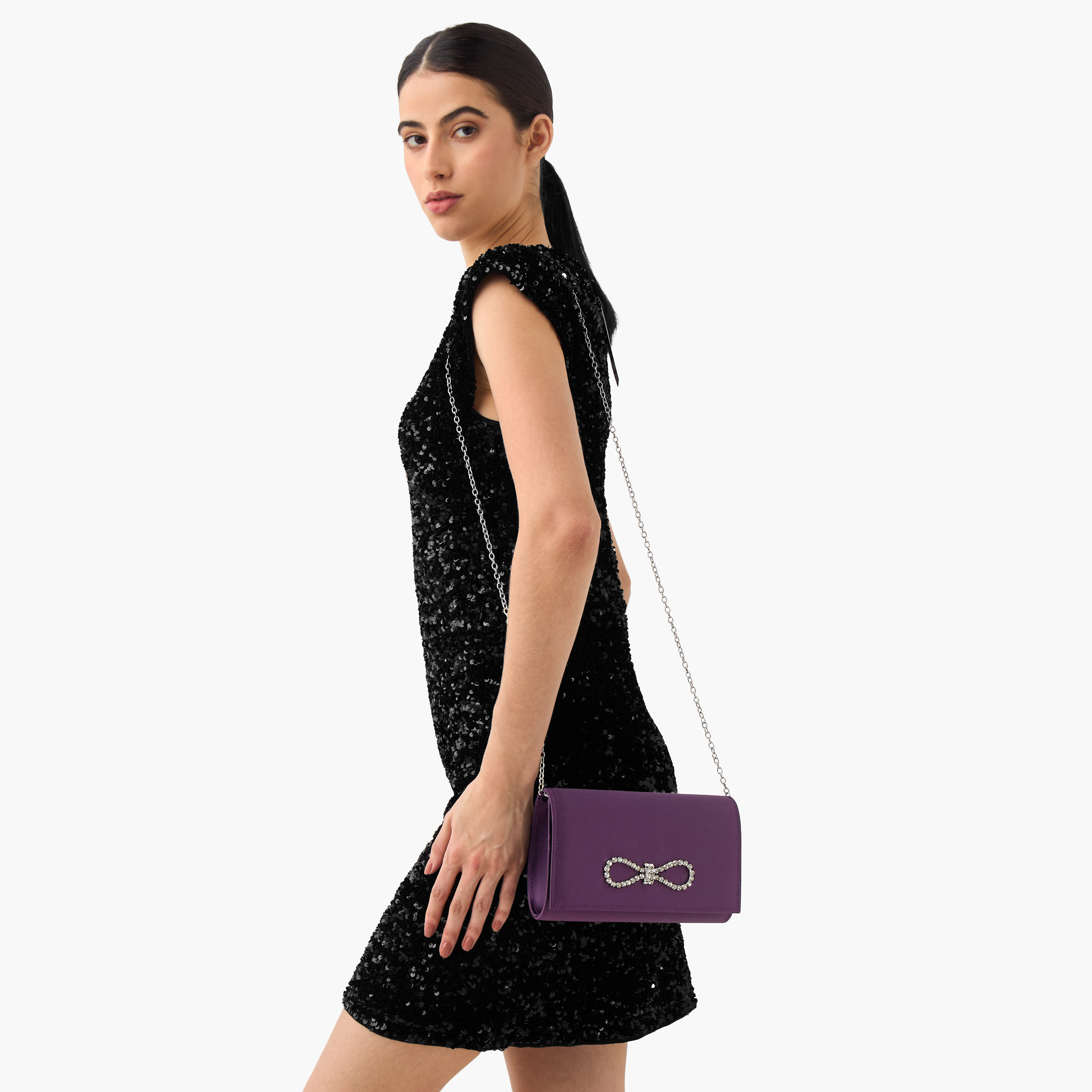 Sasha Stone Embellished Clutch with Chain Strap-women-bagsandwallets-handbags-image-2