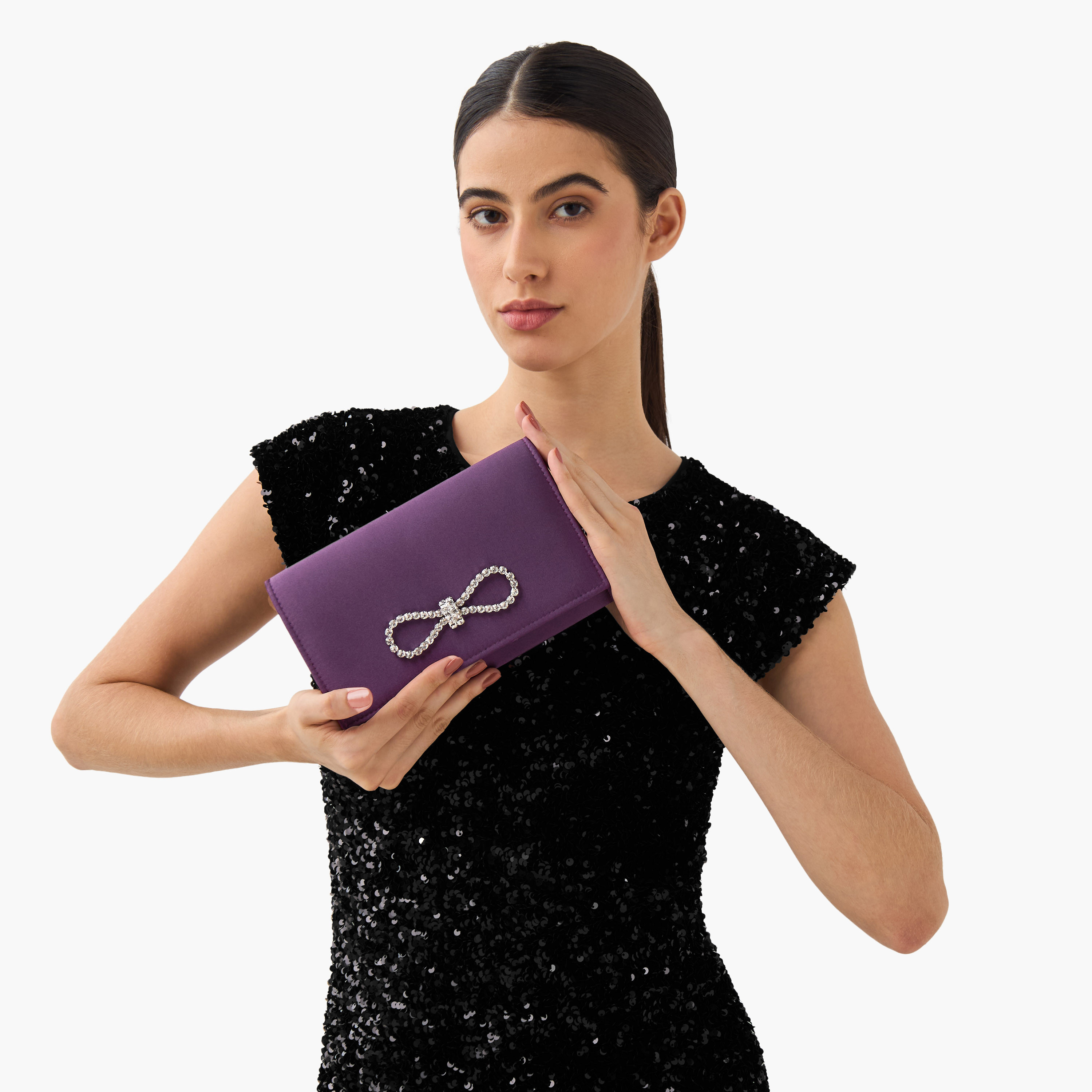 Sasha Stone Embellished Clutch with Chain Strap-women-bagsandwallets-handbags-image-4