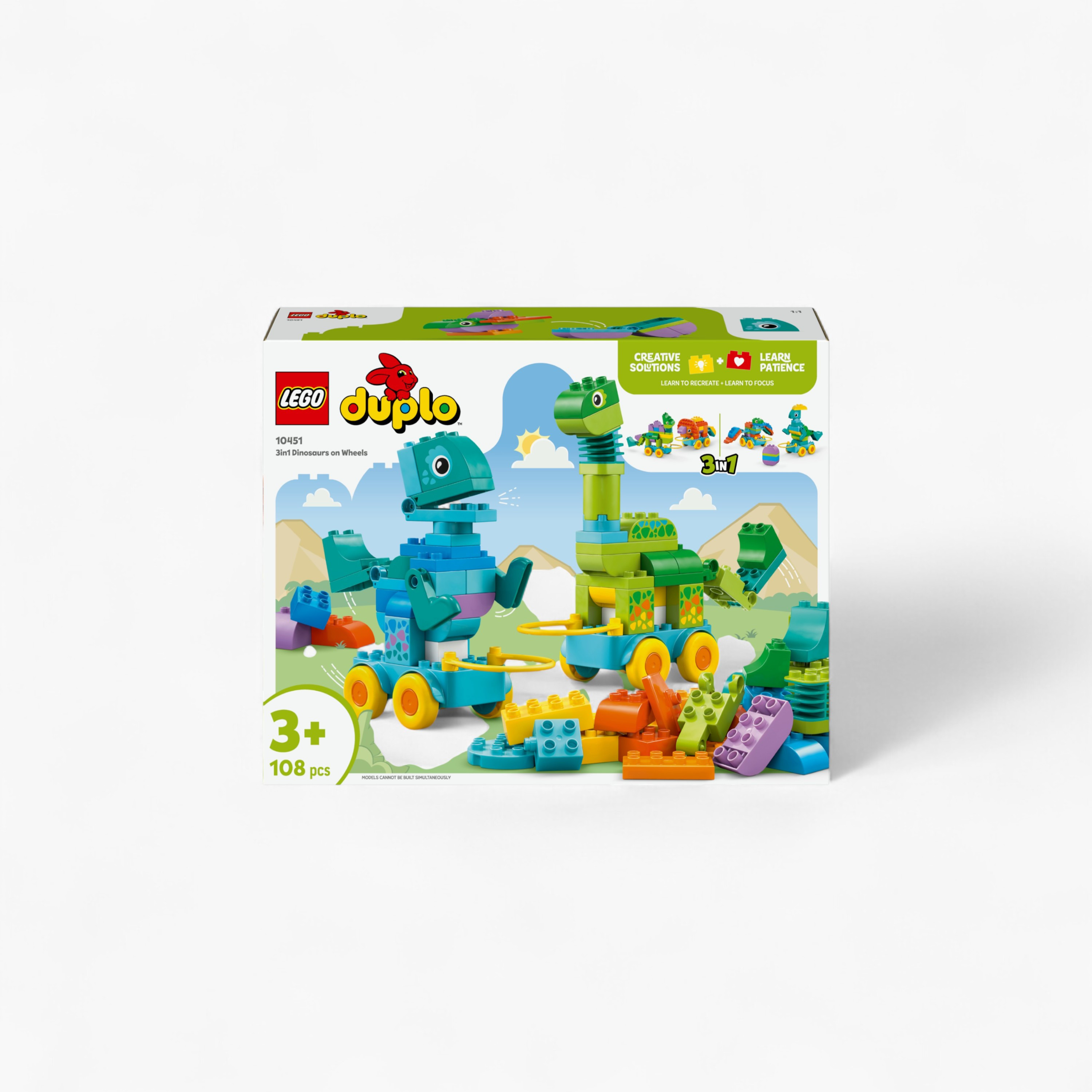 LEGO® DUPLO® Town 3 in 1 Dinosaurs on Wheels Learn-Through-Play Toddler Toy 10451-toys-buildingblocks-blocks-image-2