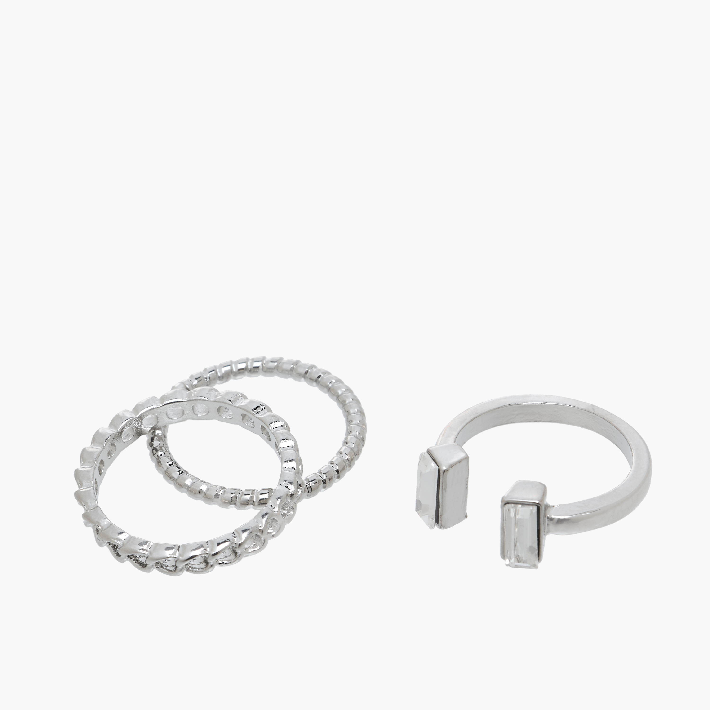 Stackable Silver Tone Metal Ring - Set of 8-women-watchesandjewellery-jewellery-rings-image-11