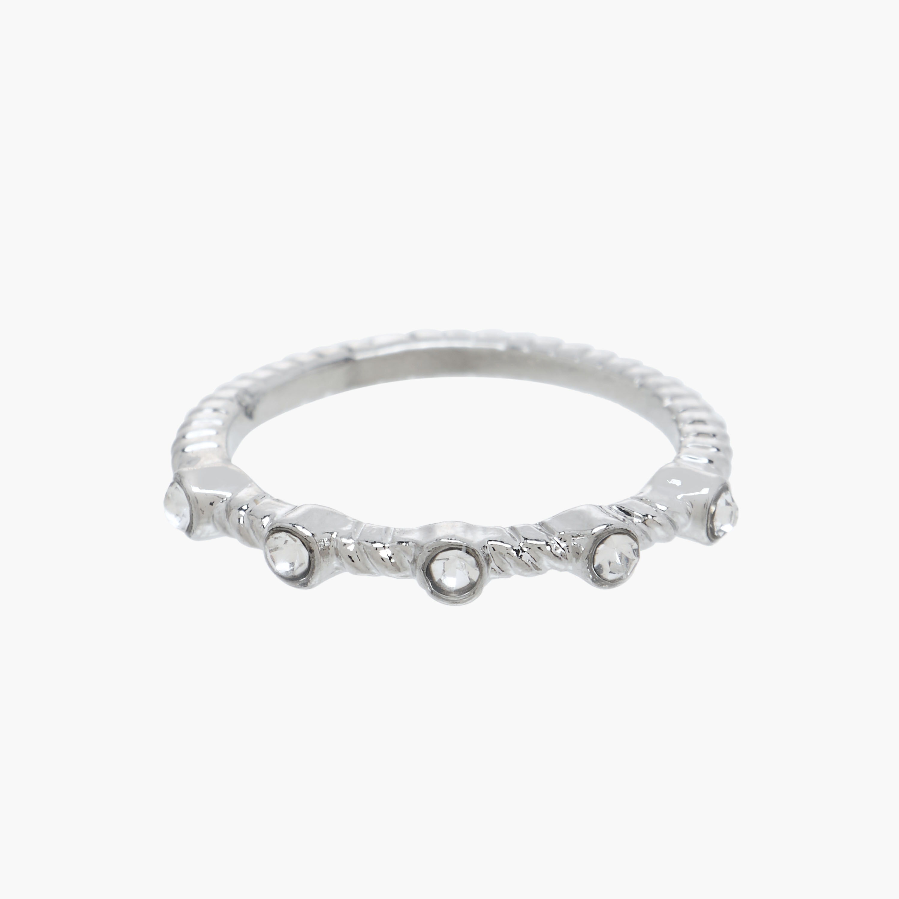 Stackable Silver Tone Metal Ring - Set of 8-women-watchesandjewellery-jewellery-rings-image-4