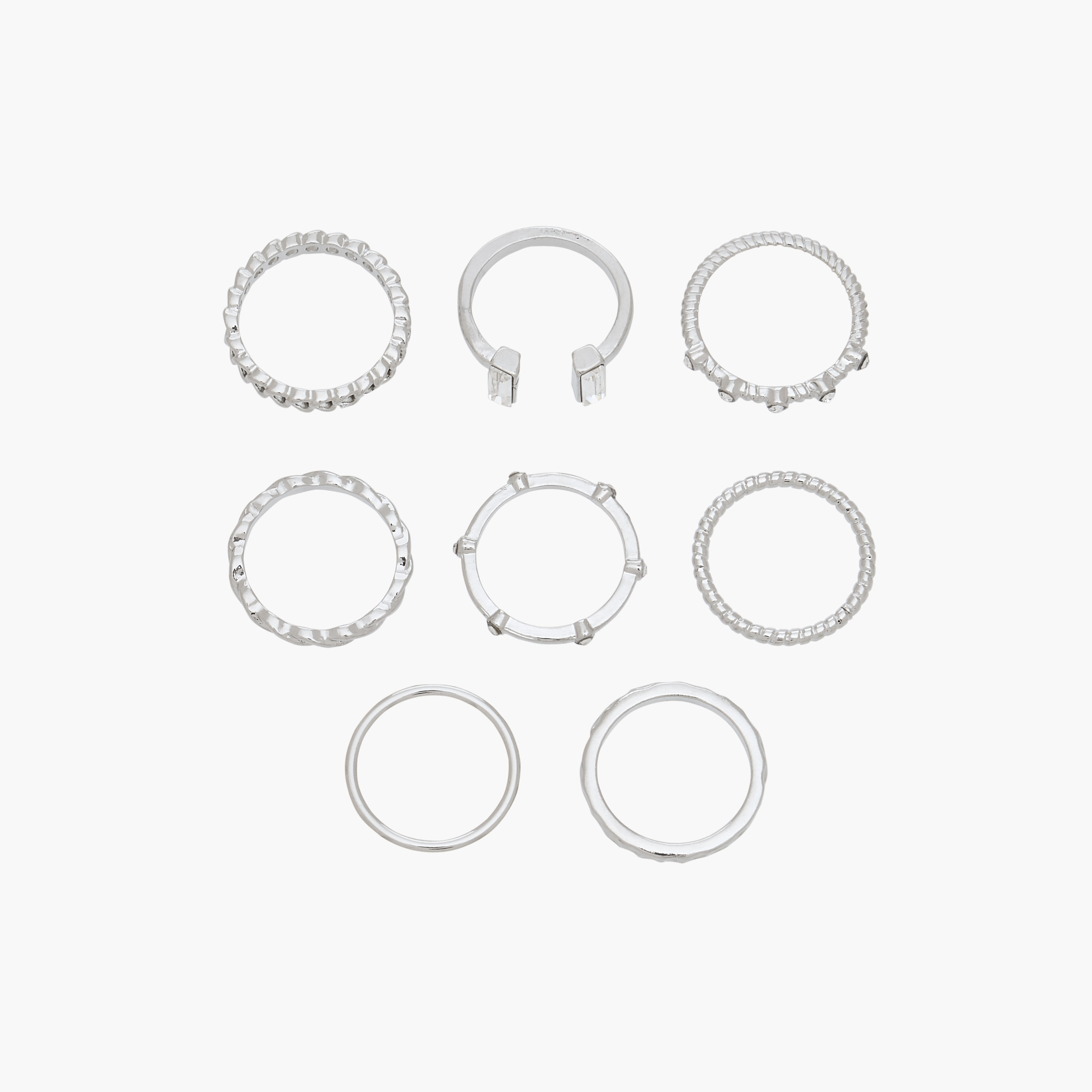 Assorted Metal Ring - Set of 8-women-watchesandjewellery-jewellery-rings-image-1