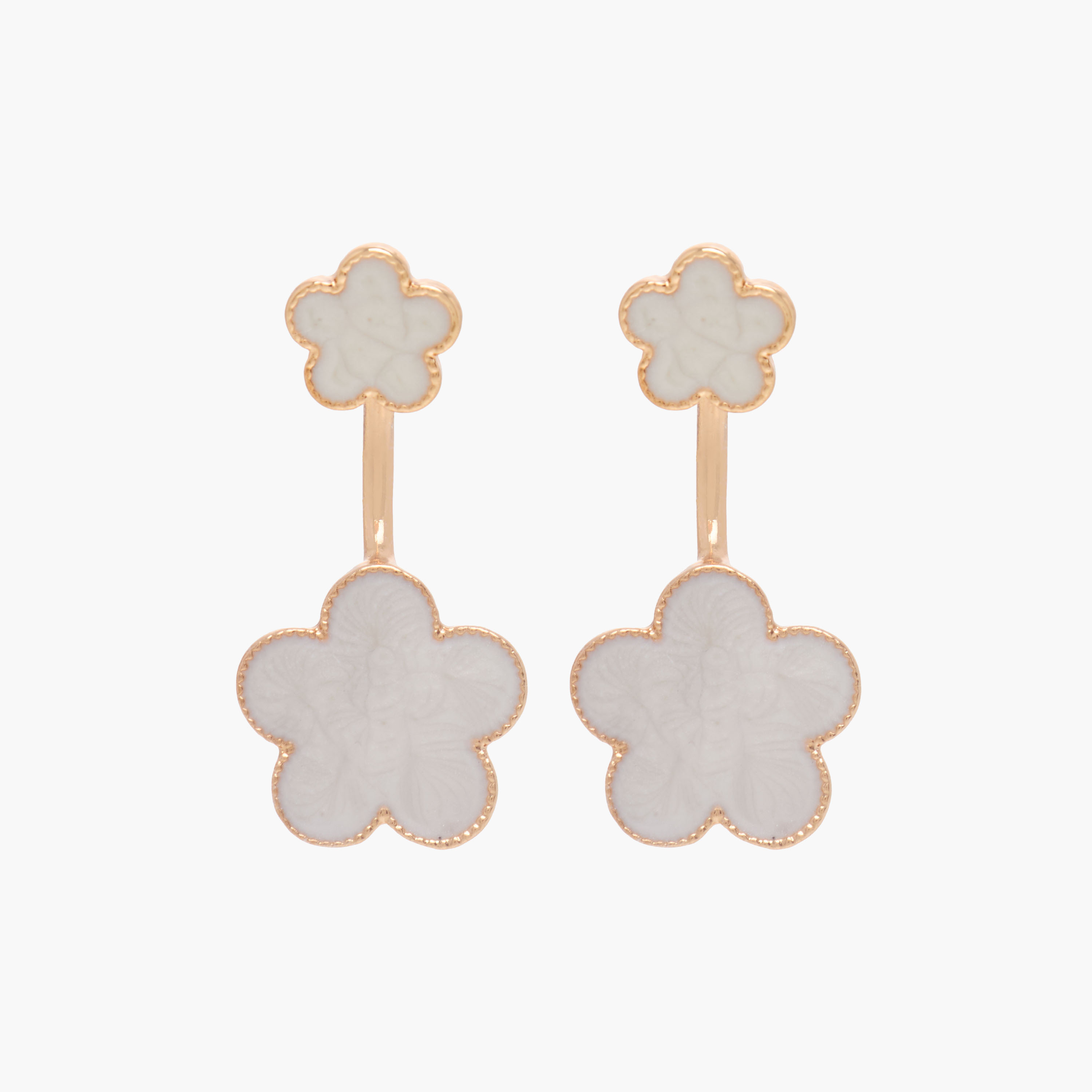 Metallic Floral Earrings with Pushback Closure-women-watchesandjewellery-jewellery-earrings-image-2