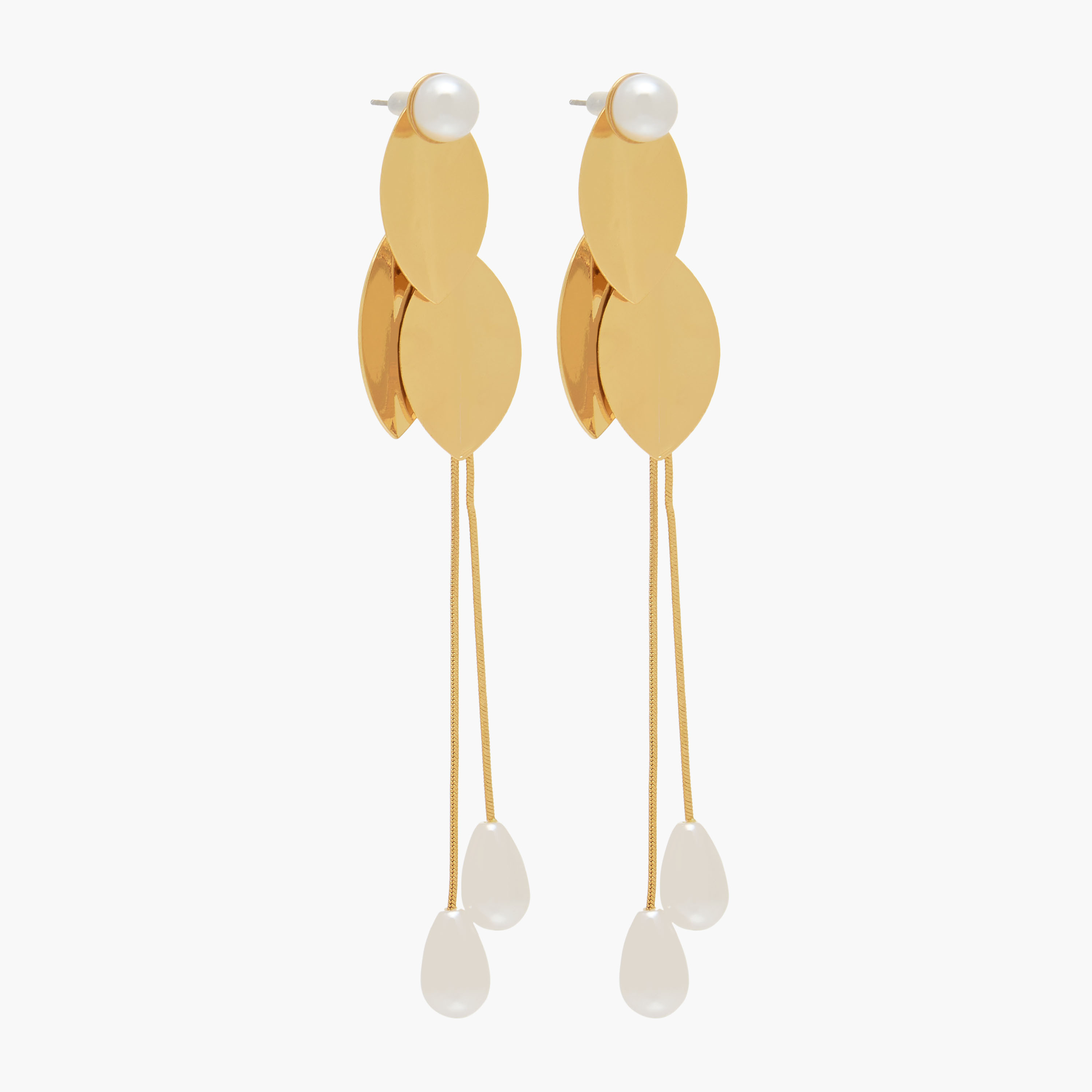Metal Leaf Dangler Earrings with Pushback Closure-women-watchesandjewellery-jewellery-earrings-image-2