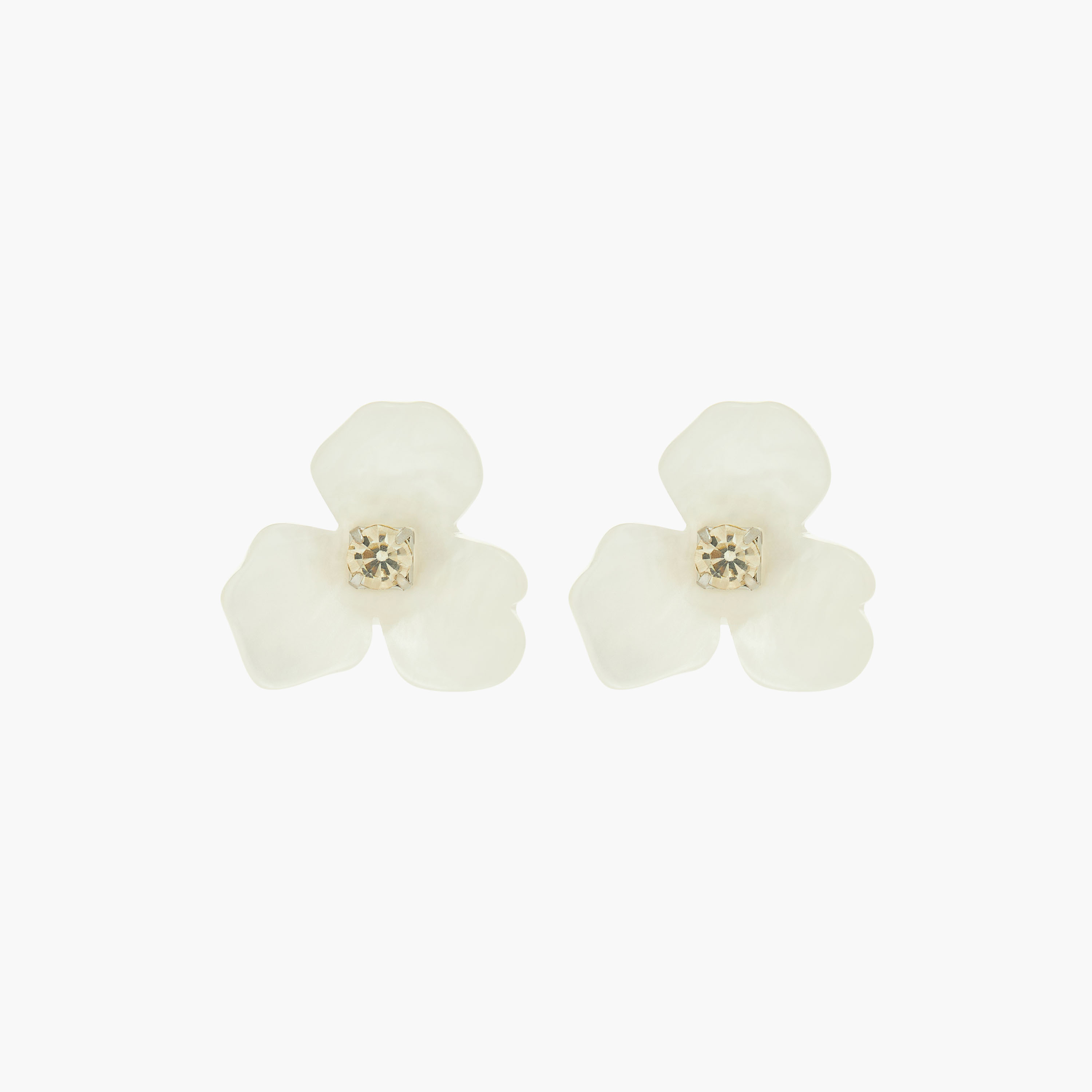 حلقان فضيية بزهور مرصعة ومكبس إغلاق خلفي-women-watchesandjewellery-jewellery-earrings-image-1