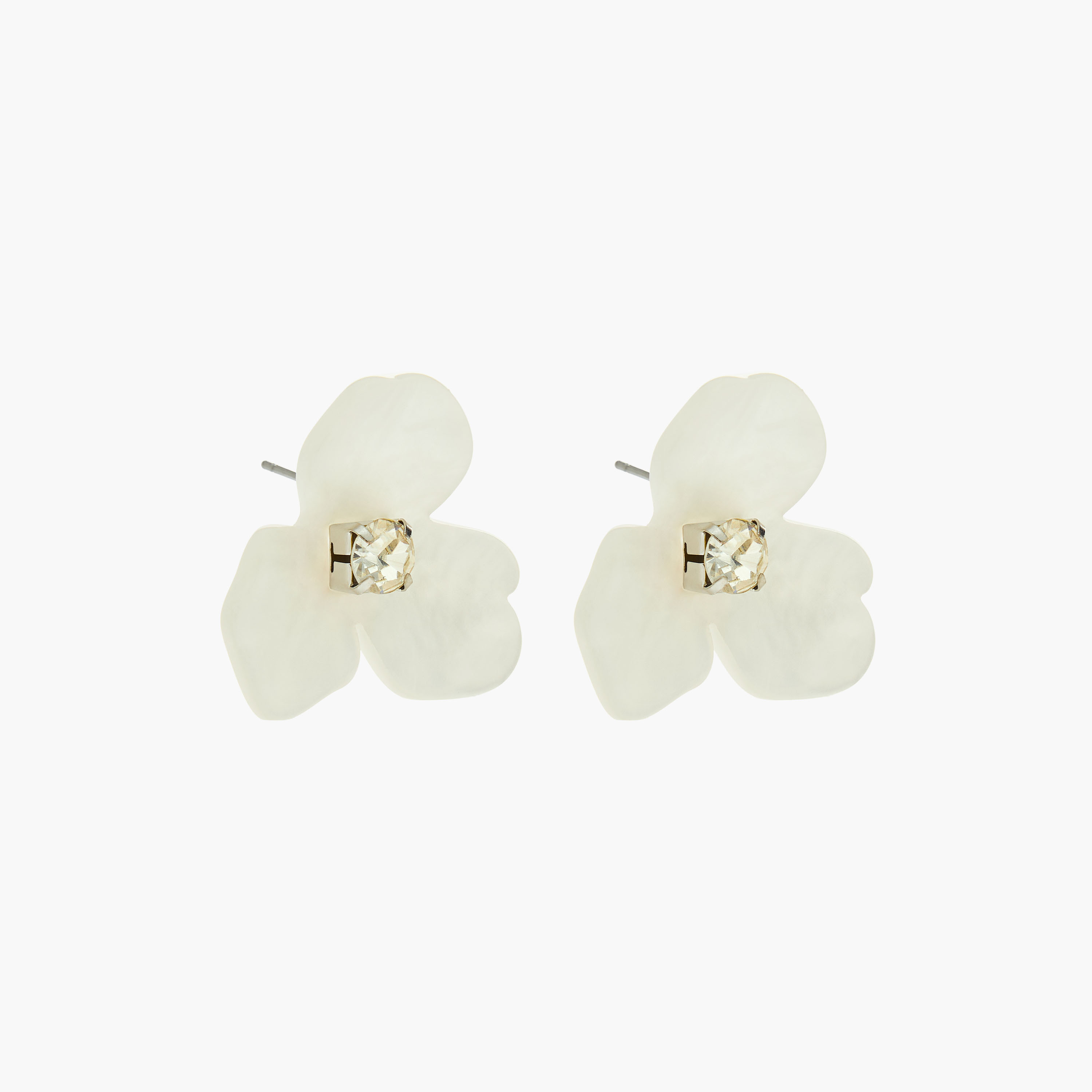 حلقان فضيية بزهور مرصعة ومكبس إغلاق خلفي-women-watchesandjewellery-jewellery-earrings-image-2