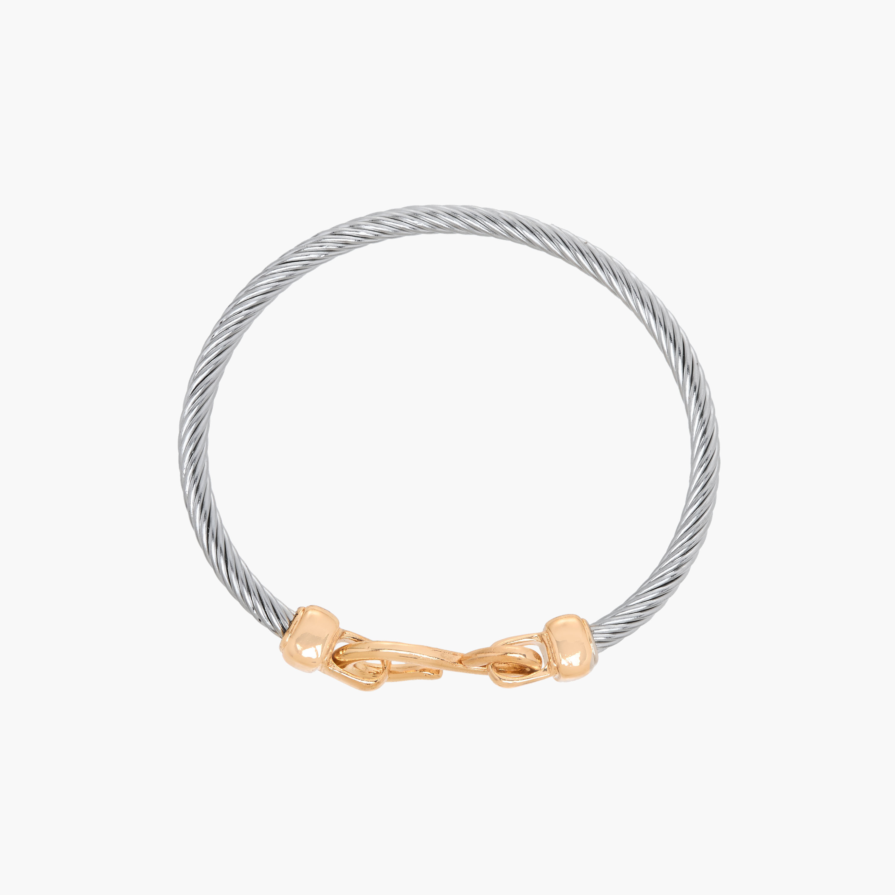 Textured Metal Hook Clasp Bracelet-women-watchesandjewellery-jewellery-banglesandbracelets-image-2