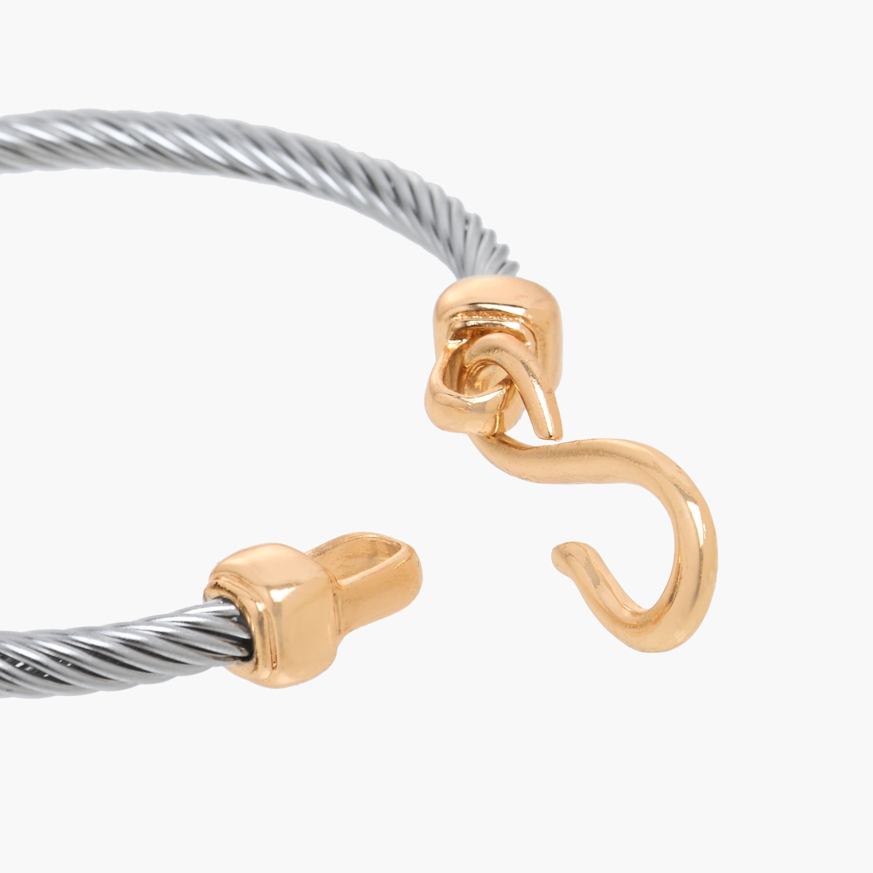 Textured Metal Hook Clasp Bracelet-women-watchesandjewellery-jewellery-banglesandbracelets-image-4