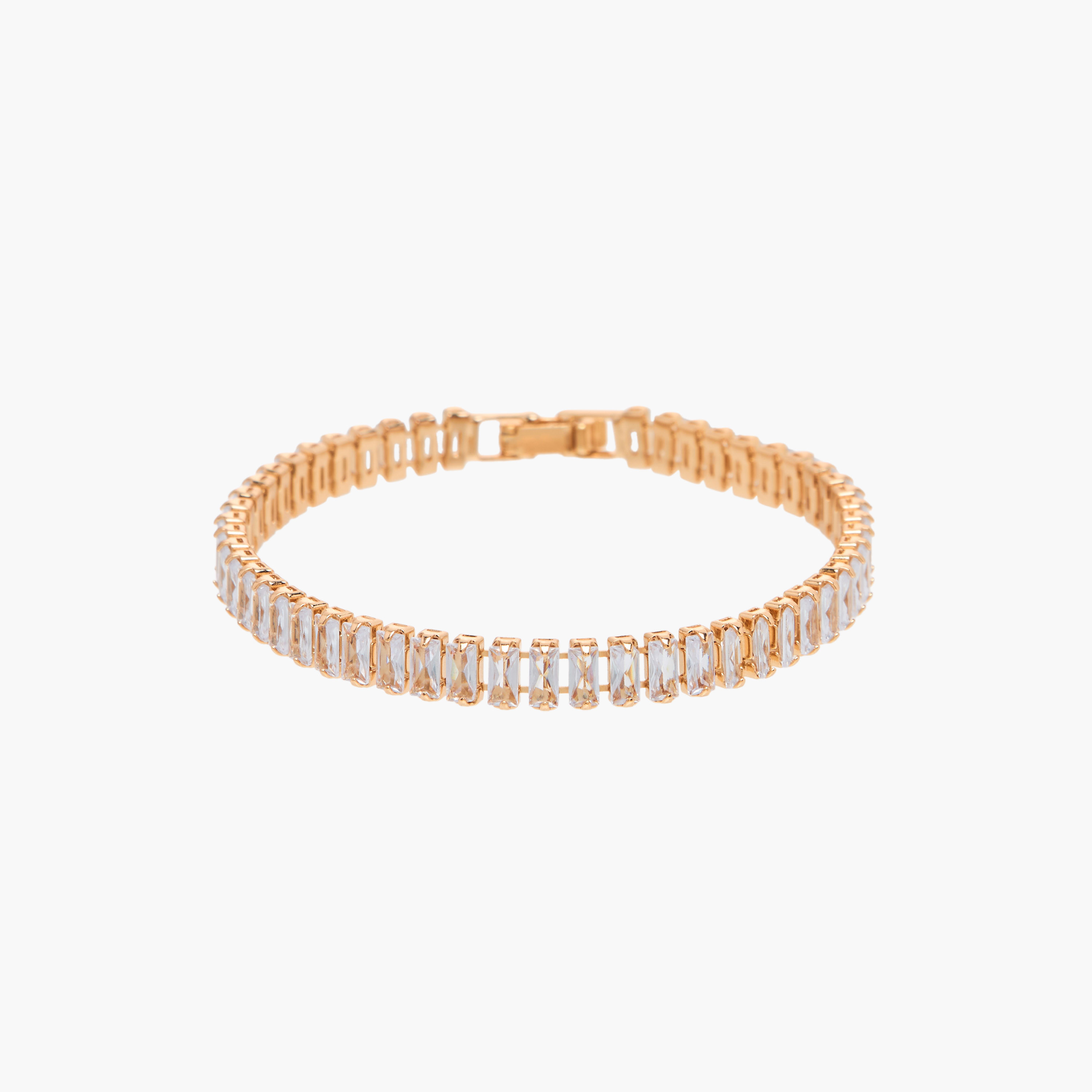 سوار معدني مزين بمكعب أحجار زركون-women-watchesandjewellery-jewellery-banglesandbracelets-image-1