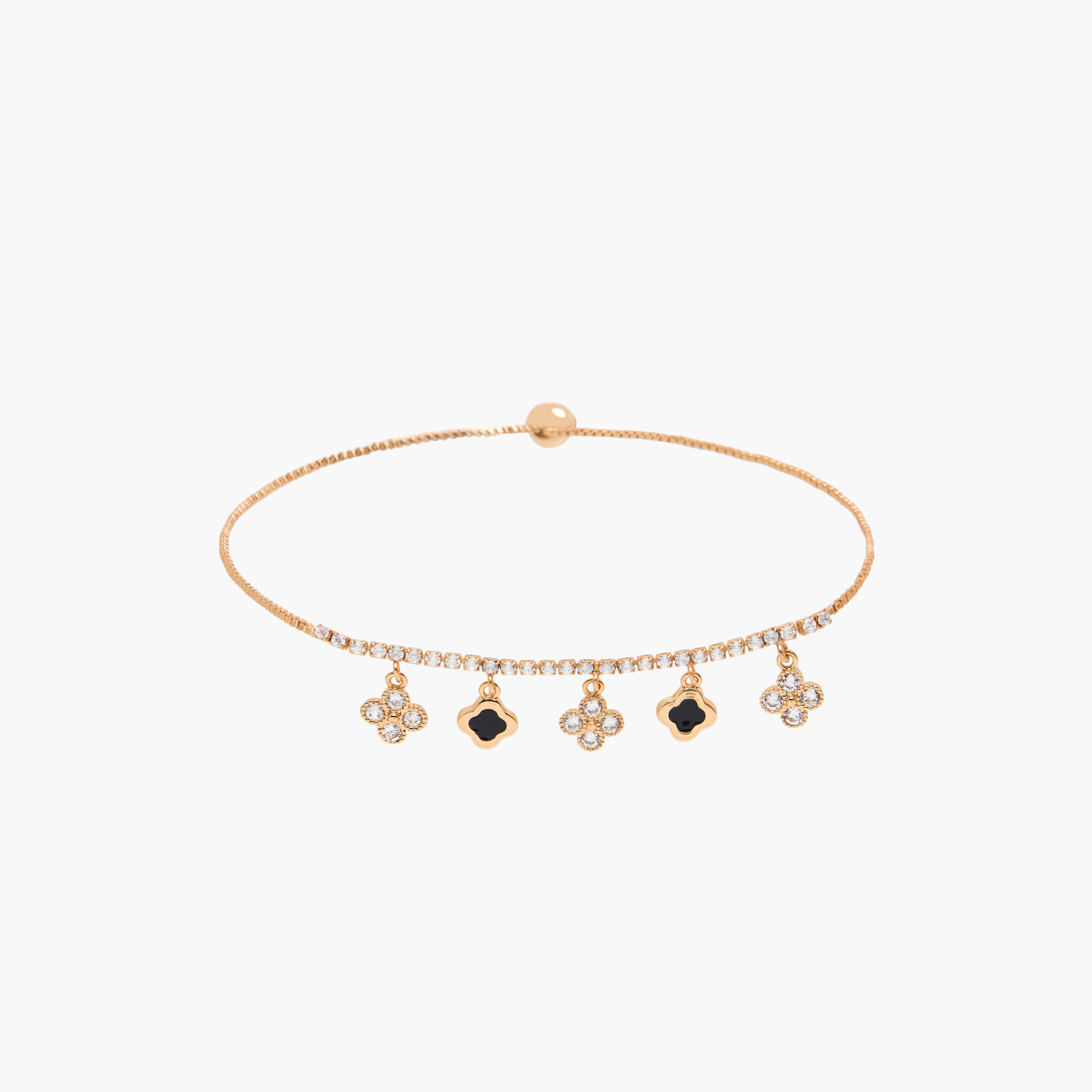 Metal Cubic Zirconia Embellished Bracelet-women-watchesandjewellery-jewellery-banglesandbracelets-image-1