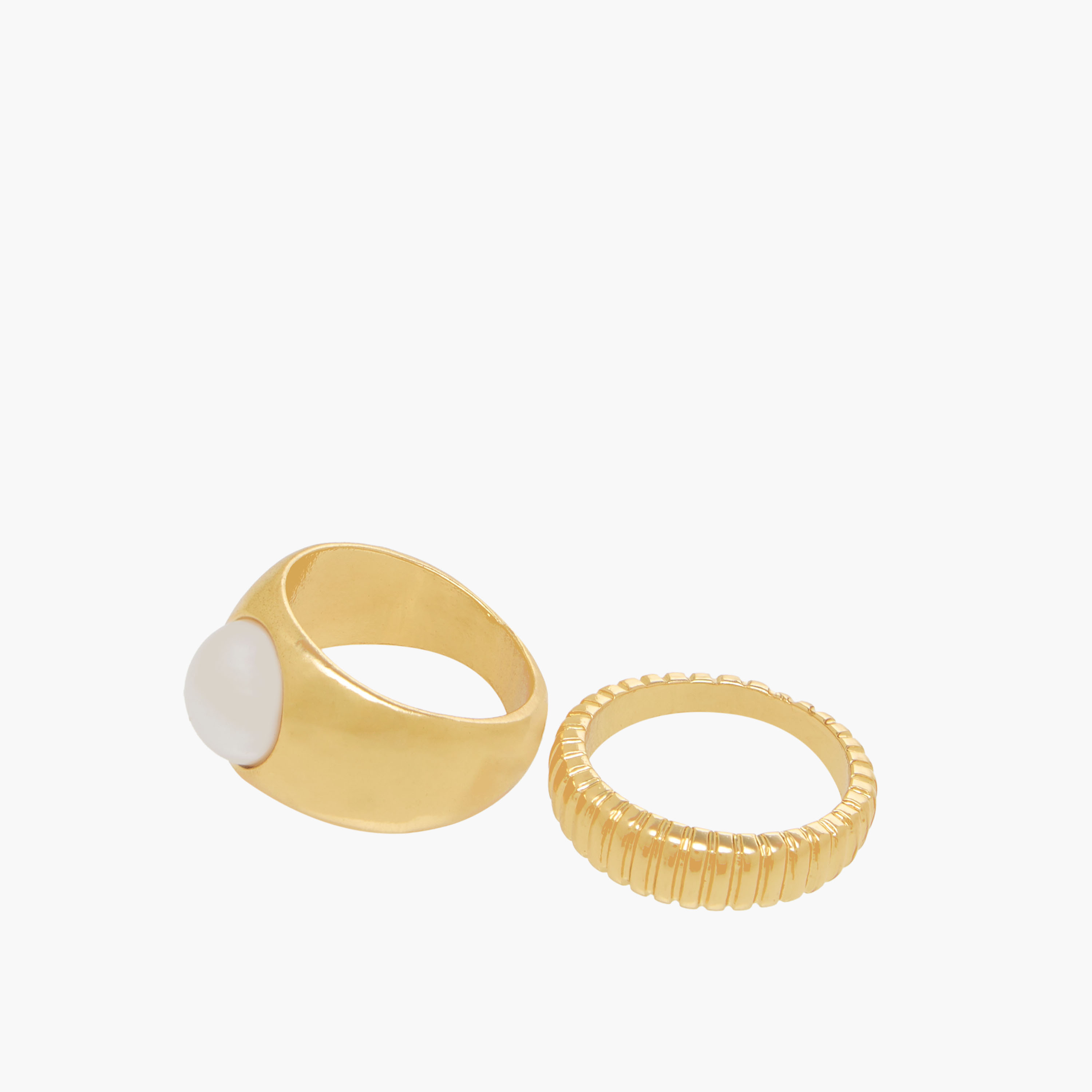 Stackable Gold Tone Metal Ring - Set of 8-women-watchesandjewellery-jewellery-rings-image-3