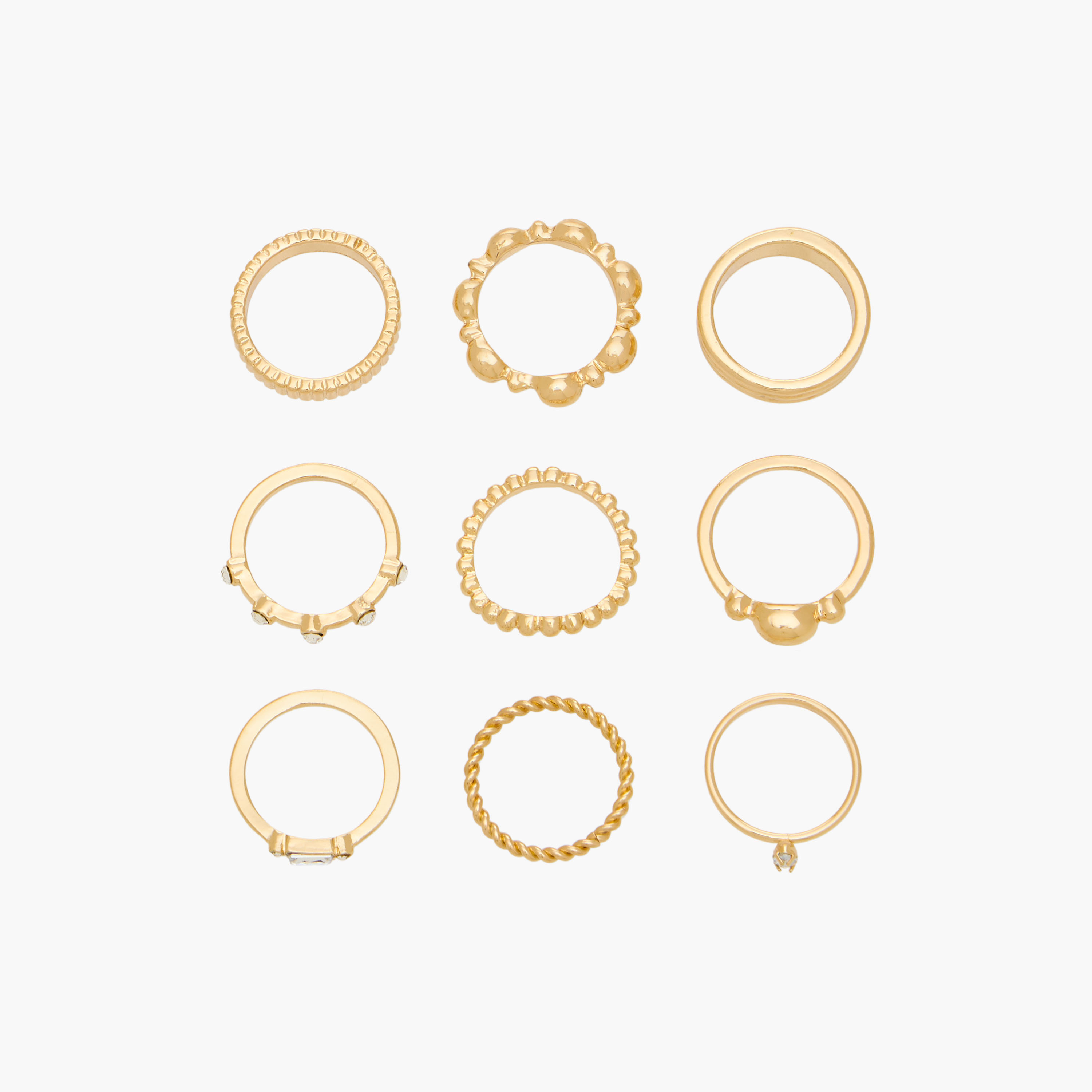 Assorted Metal Ring - Set of 9-women-watchesandjewellery-jewellery-rings-image-1