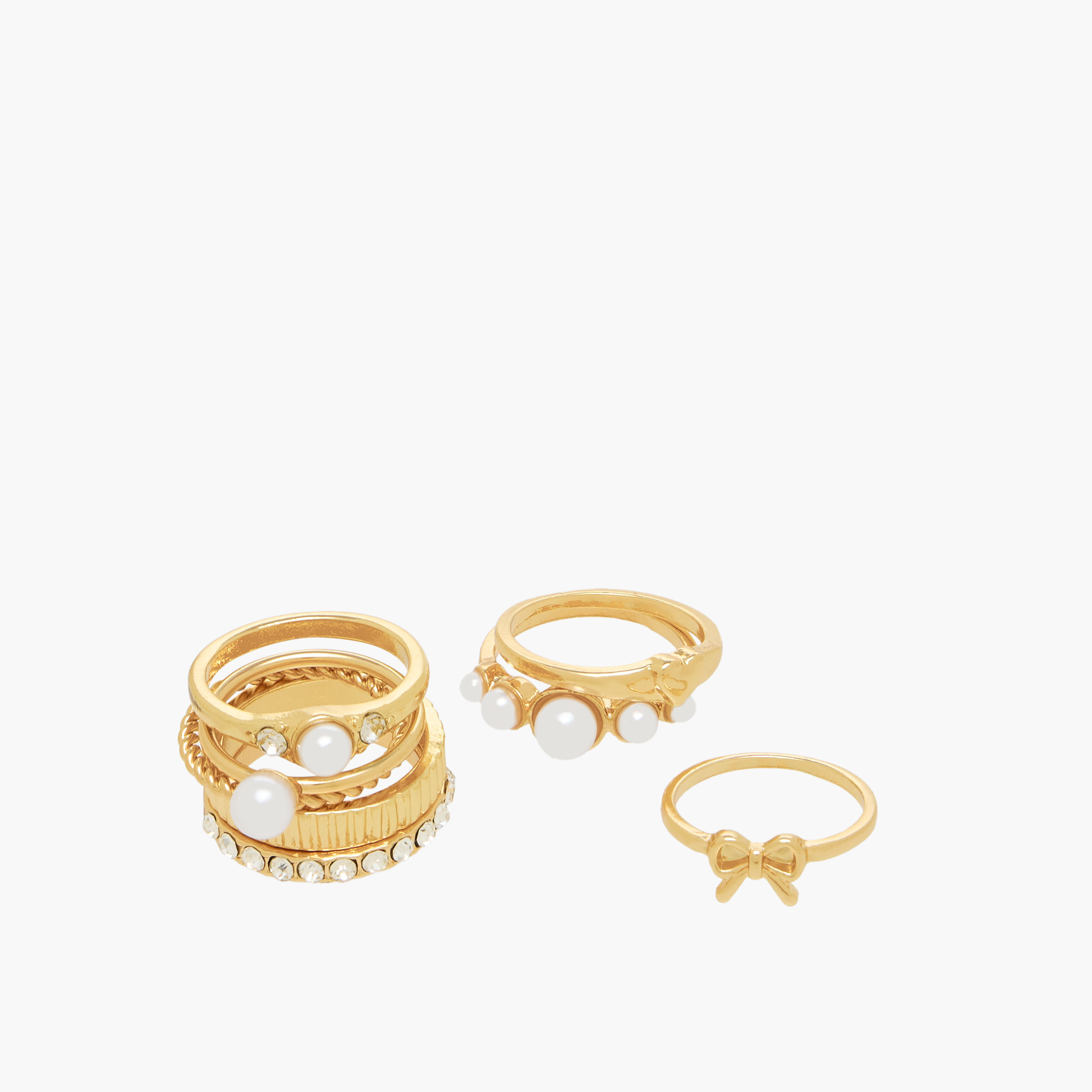Assorted Gold Tone Ring - Set of 8-women-watchesandjewellery-jewellery-rings-image-2