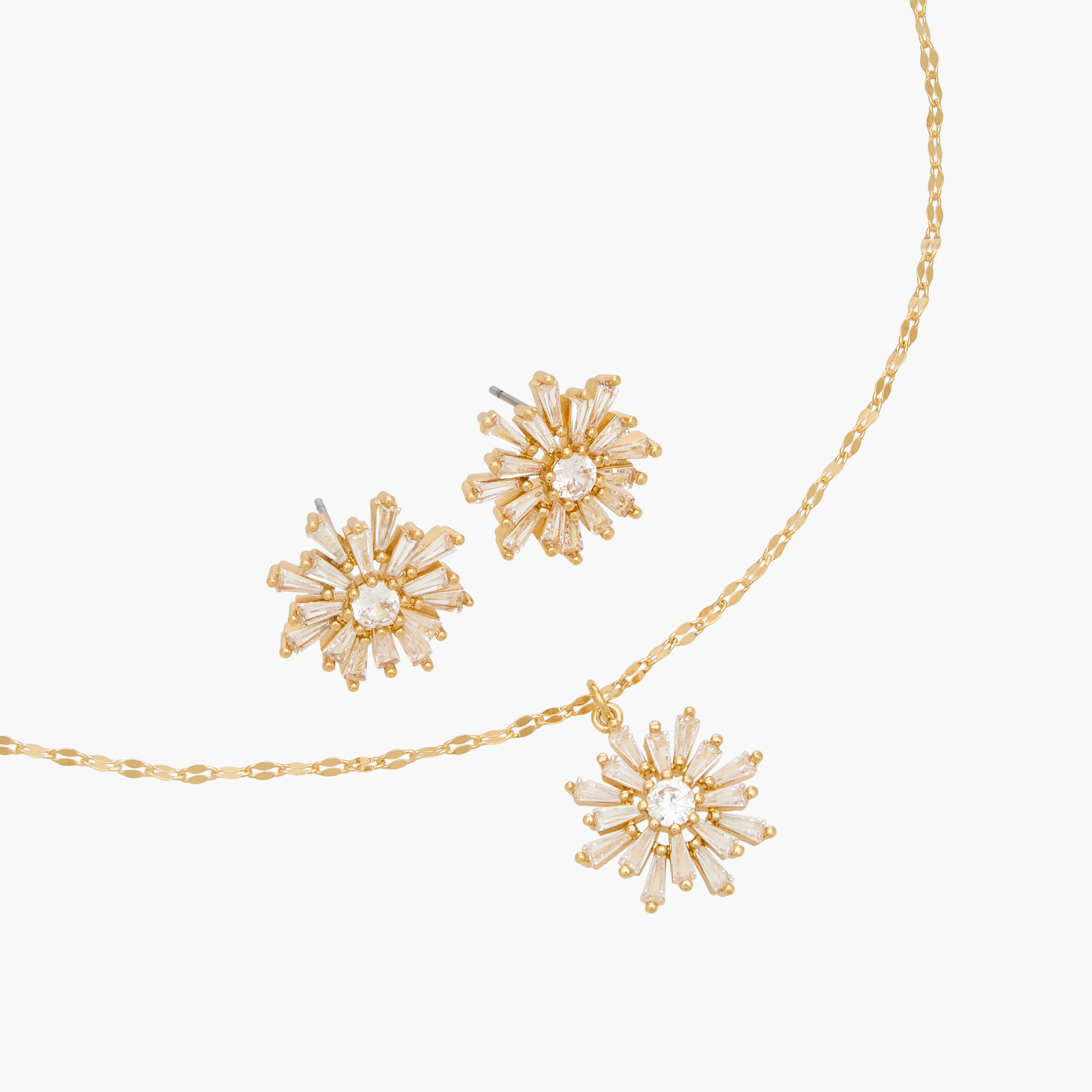 Set of 2 - Cubic Zirconia Embellished Necklace and Earrings-girls-accessories-keyringsandbagcharms-image-5