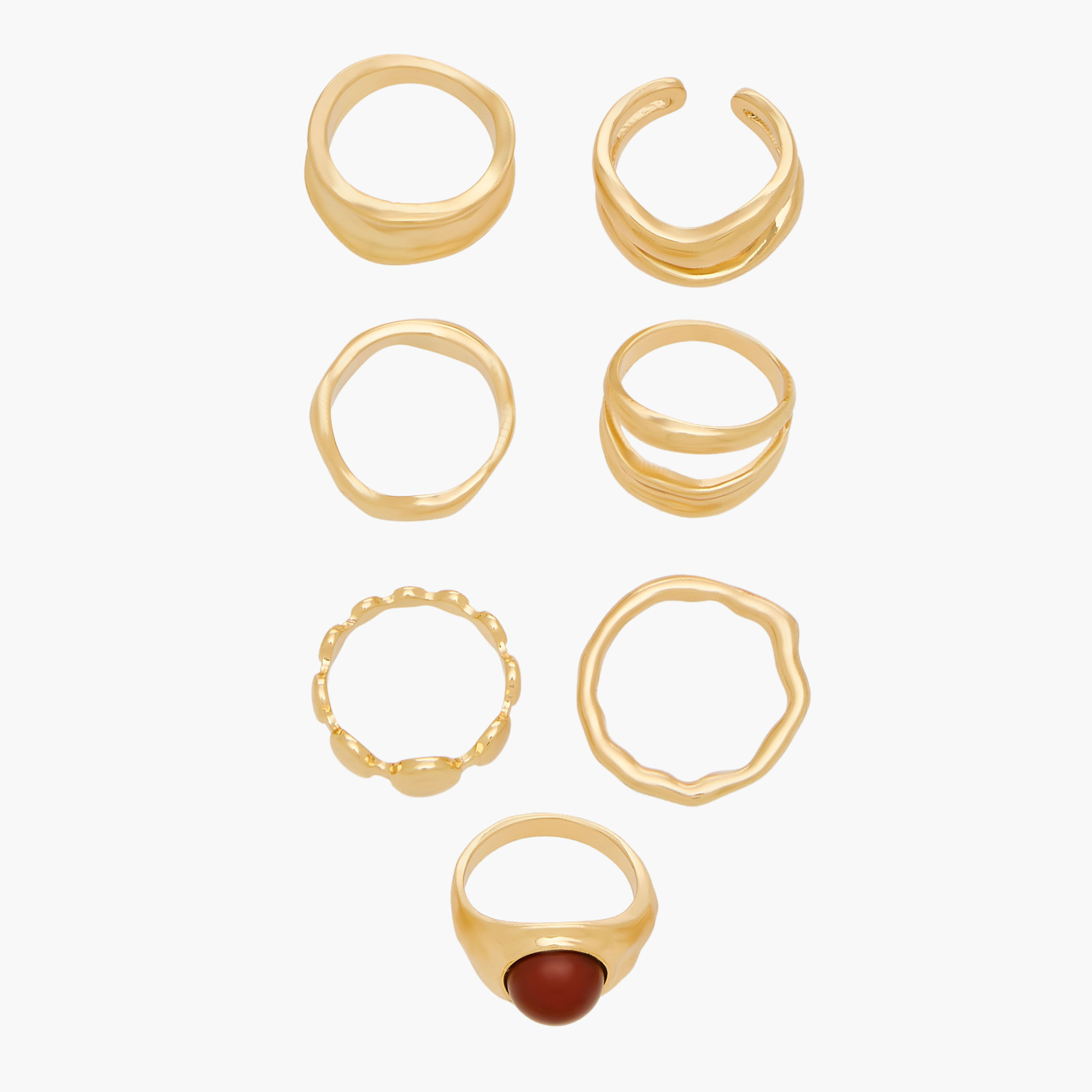 Assorted Metallic Ring - Set of 7-women-watchesandjewellery-jewellery-rings-image-1