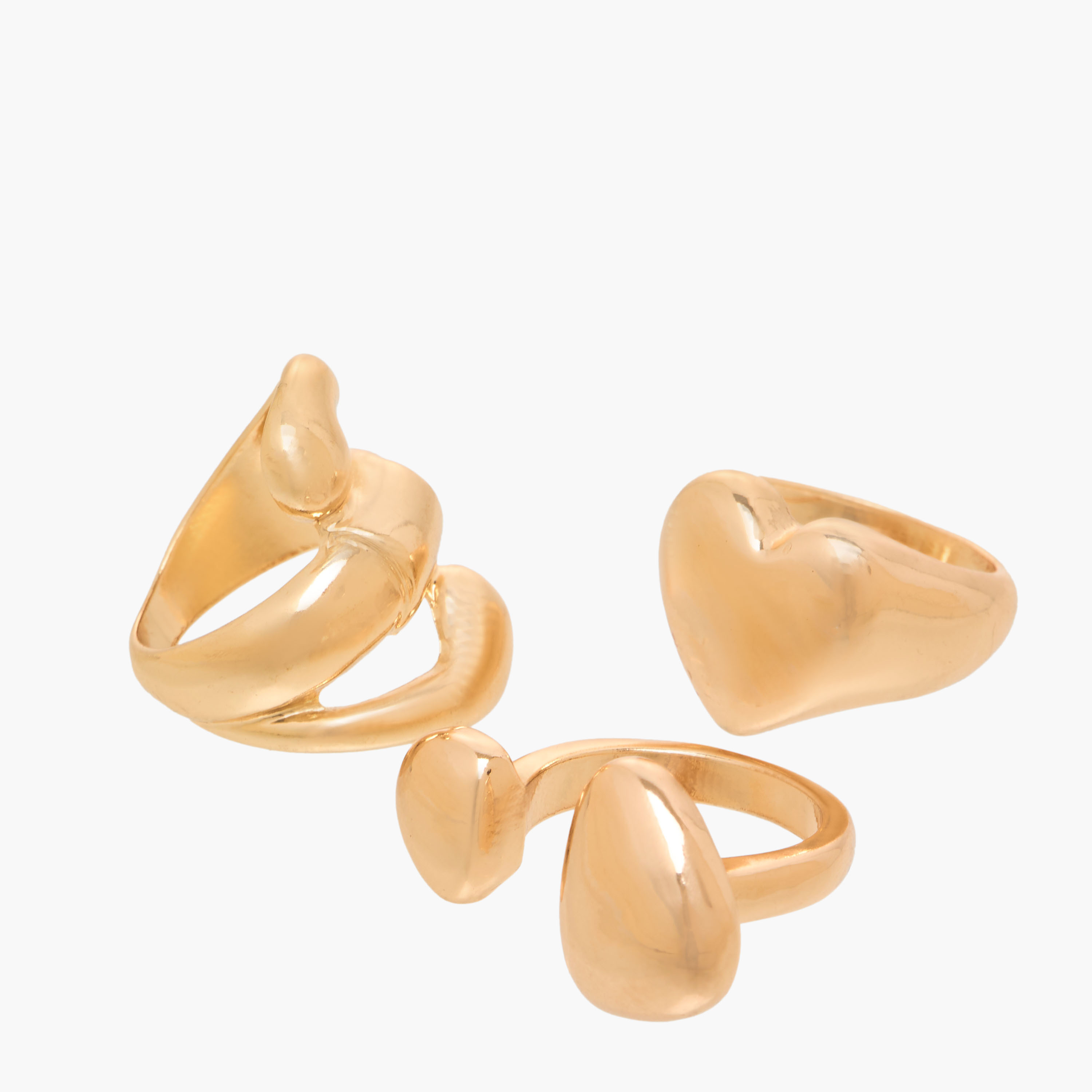 Assorted Gold Tone Ring - Set of 3-women-watchesandjewellery-jewellery-rings-image-4