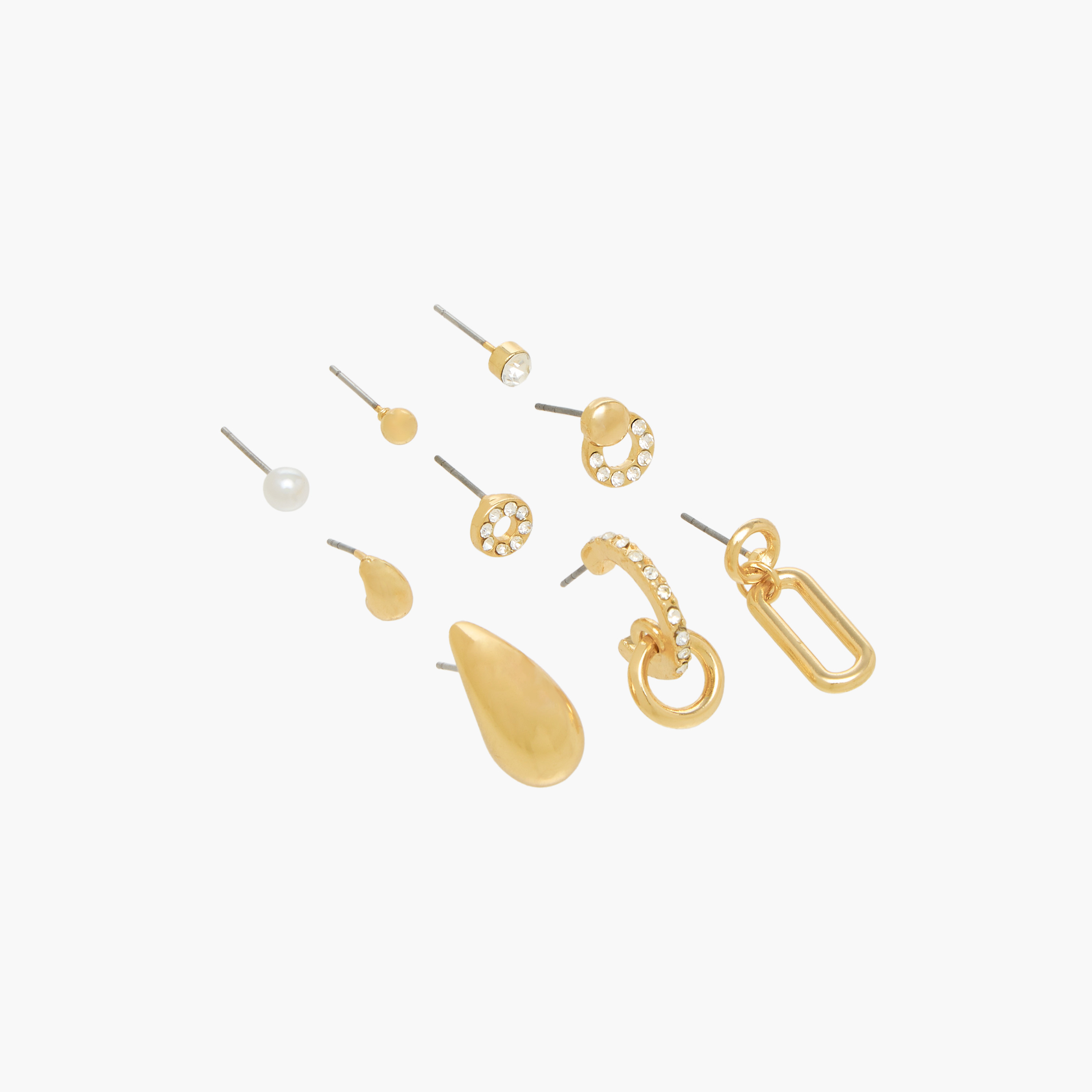 Pack of 9 Gold Tone Assorted Earrings with Pushback Closure-women-watchesandjewellery-jewellery-earrings-image-2