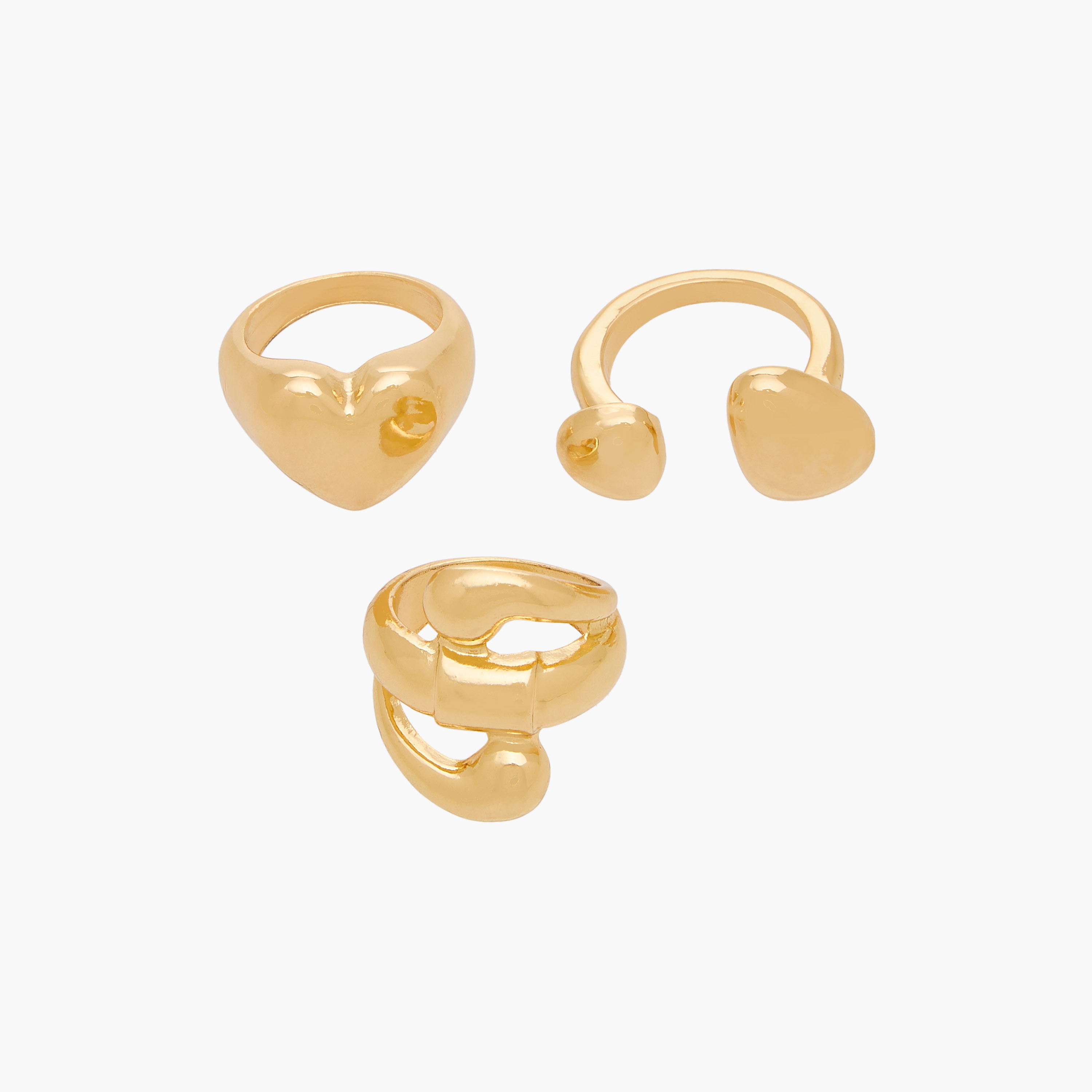 Gold Tone Ring - Set of 3-women-watchesandjewellery-jewellery-rings-image-1
