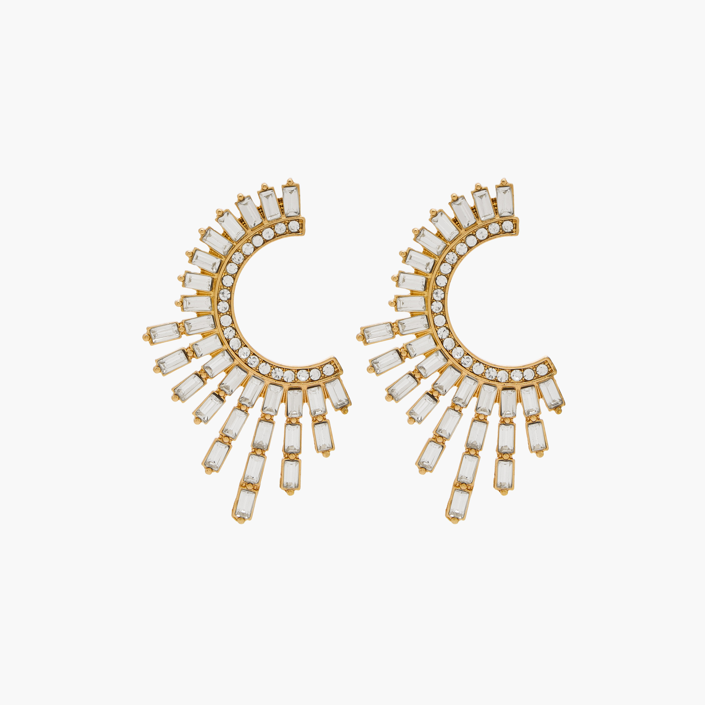 Metallic Embellished Cuff Earrings with Pushback Closure-women-watchesandjewellery-jewellery-earrings-image-1