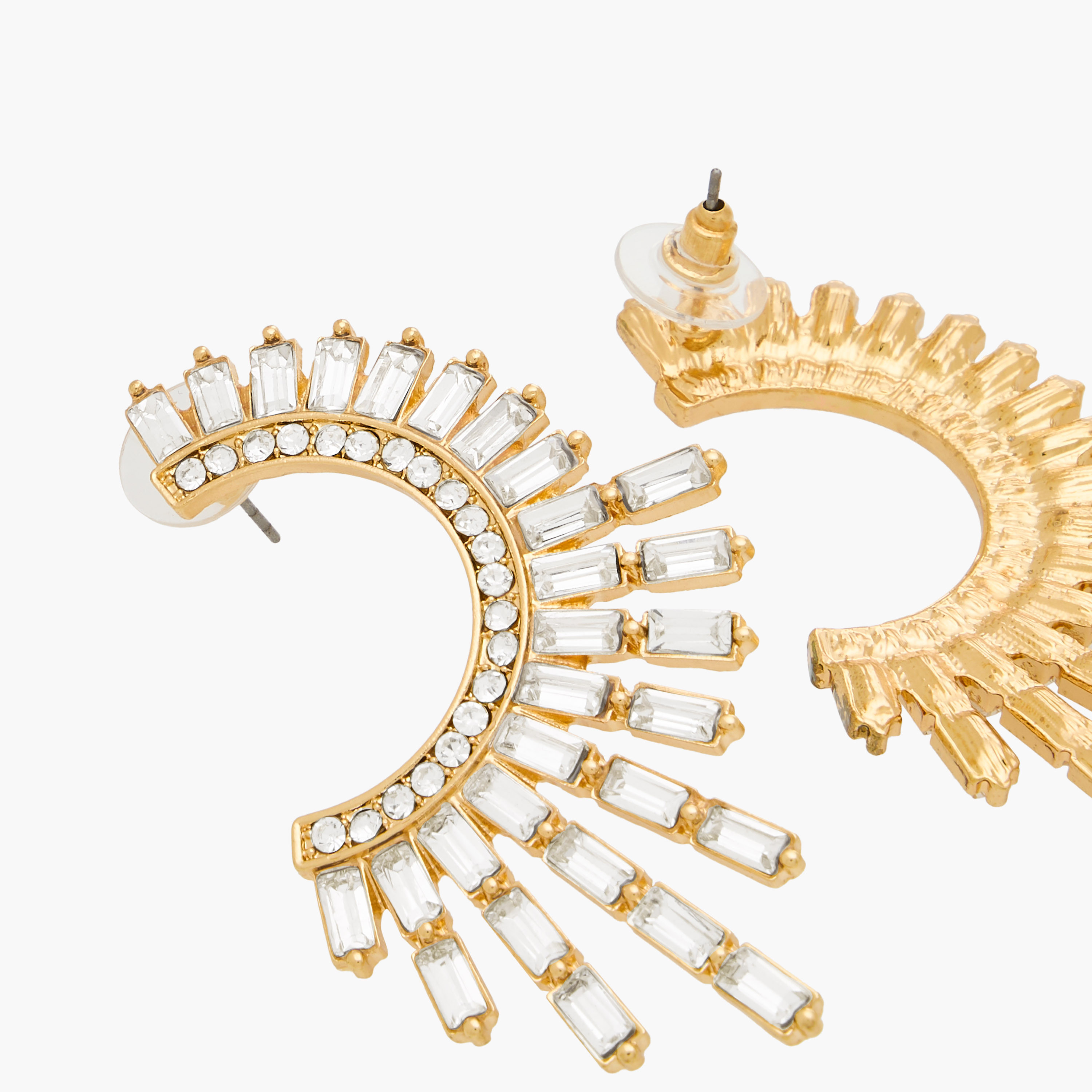 Metallic Embellished Cuff Earrings with Pushback Closure-women-watchesandjewellery-jewellery-earrings-image-4