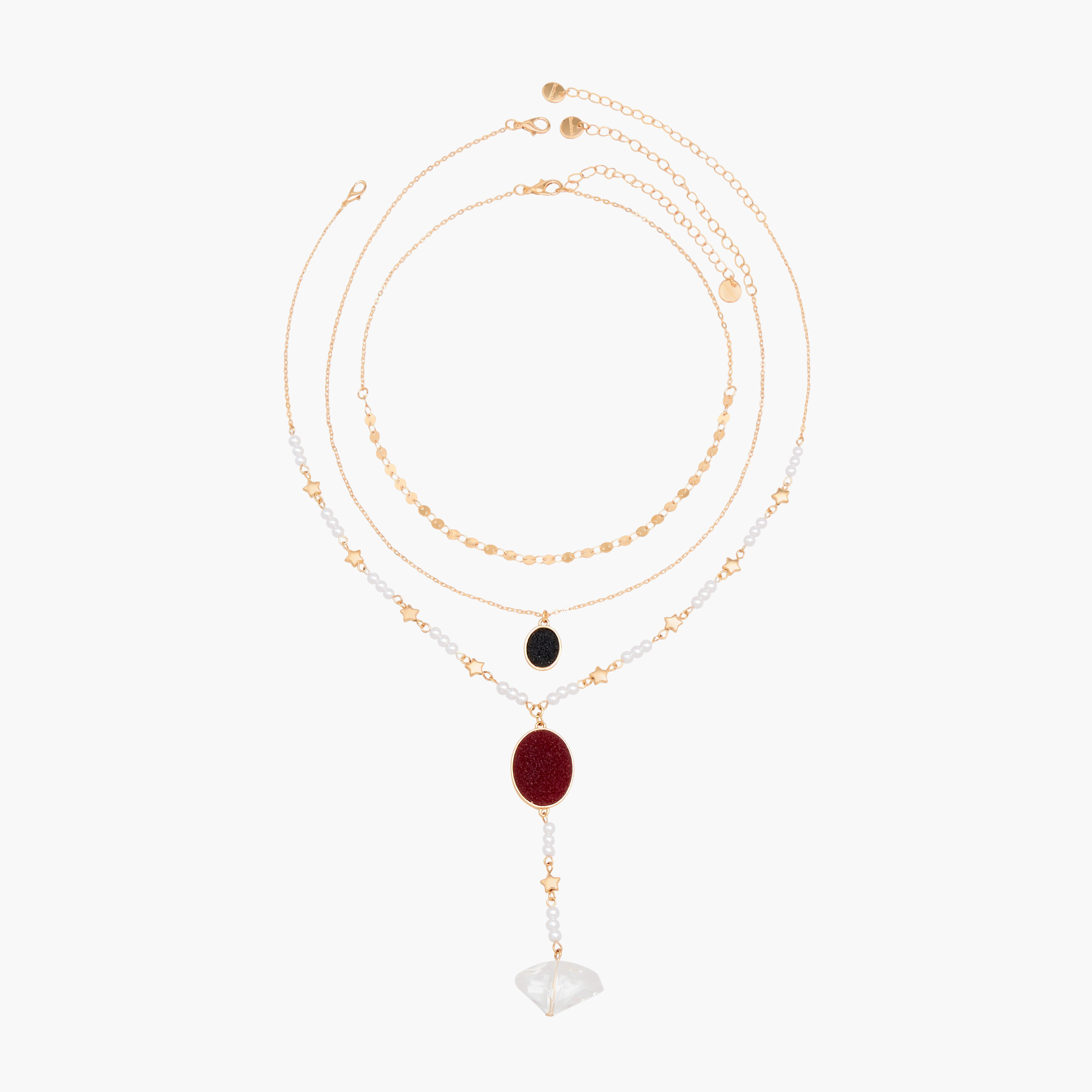 أعقاد معدن متنوعة بقفل إغلاق - طقم من 3 قطع-women-watchesandjewellery-jewellery-necklacesandpendants-image-1
