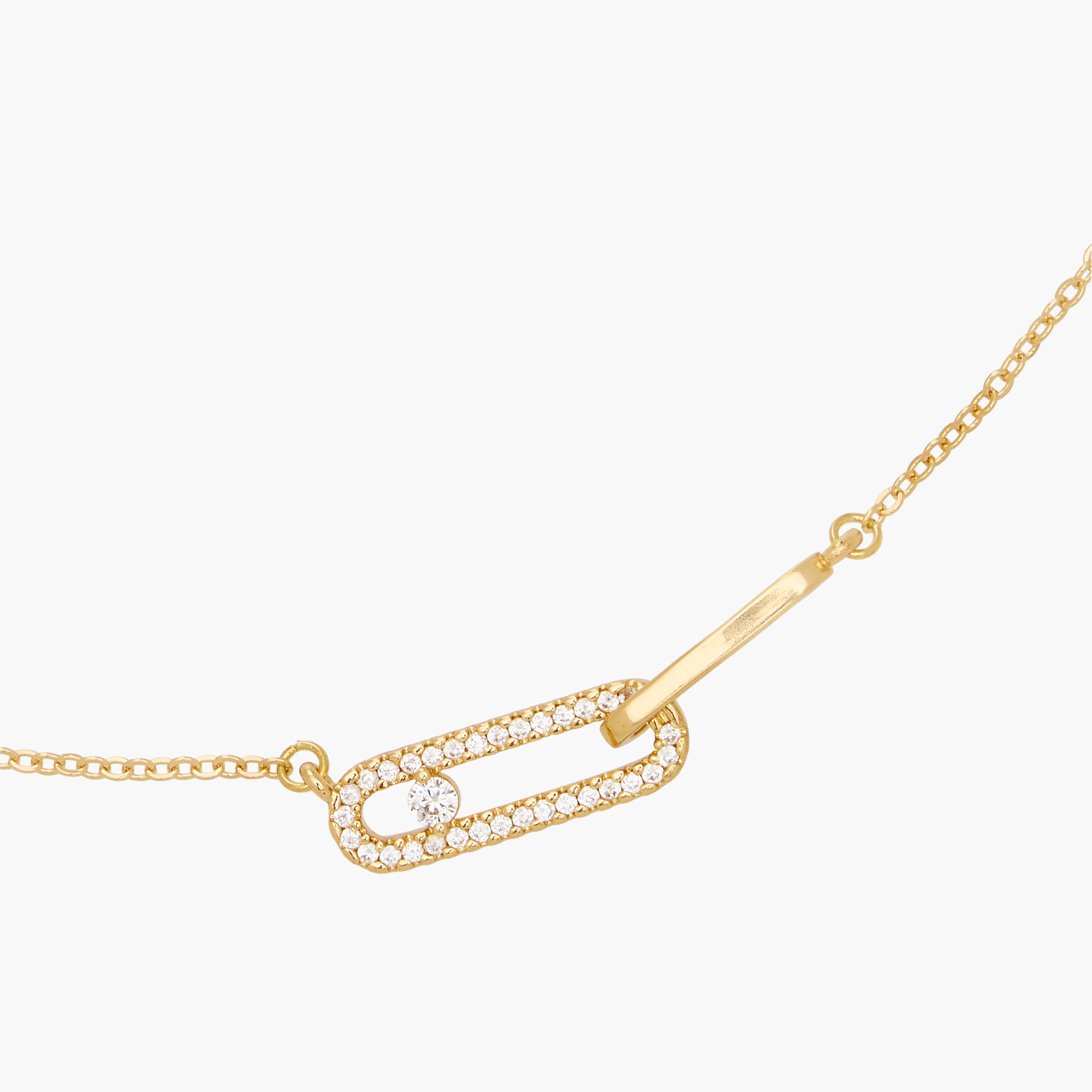 عقد معدن بدلاية مزينة بمكعبات الزيركون-women-watchesandjewellery-jewellery-necklacesandpendants-image-3
