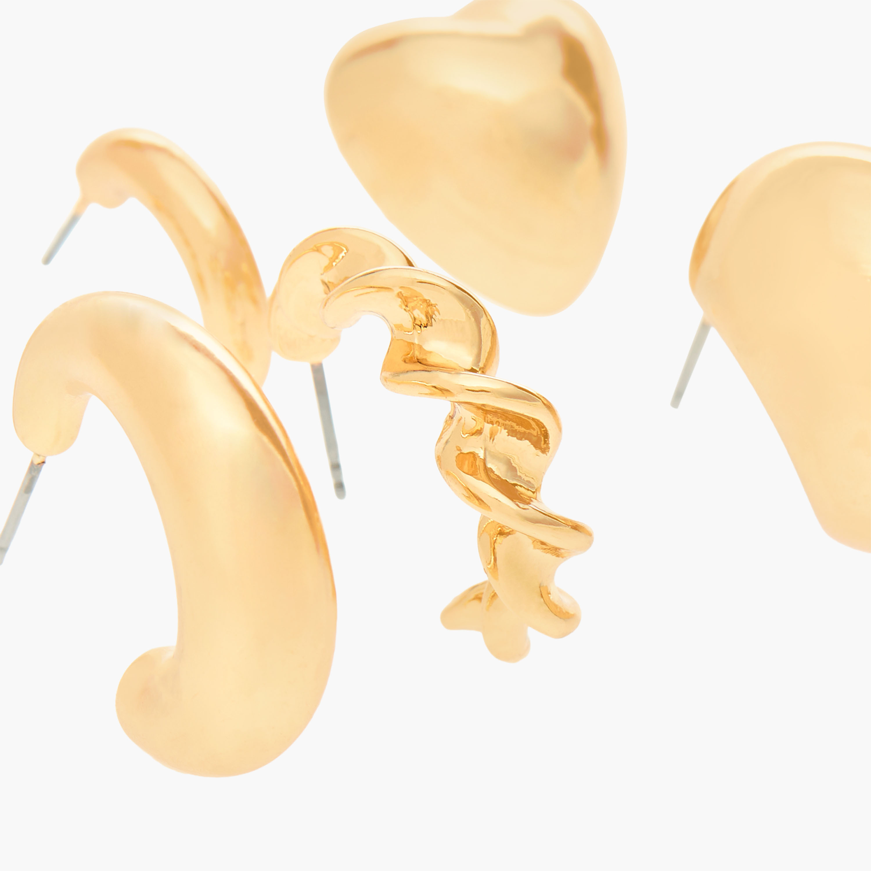 Pack of 6 Gold Tone Hoop Earrings with Pushback Closure-women-watchesandjewellery-jewellery-earrings-image-3
