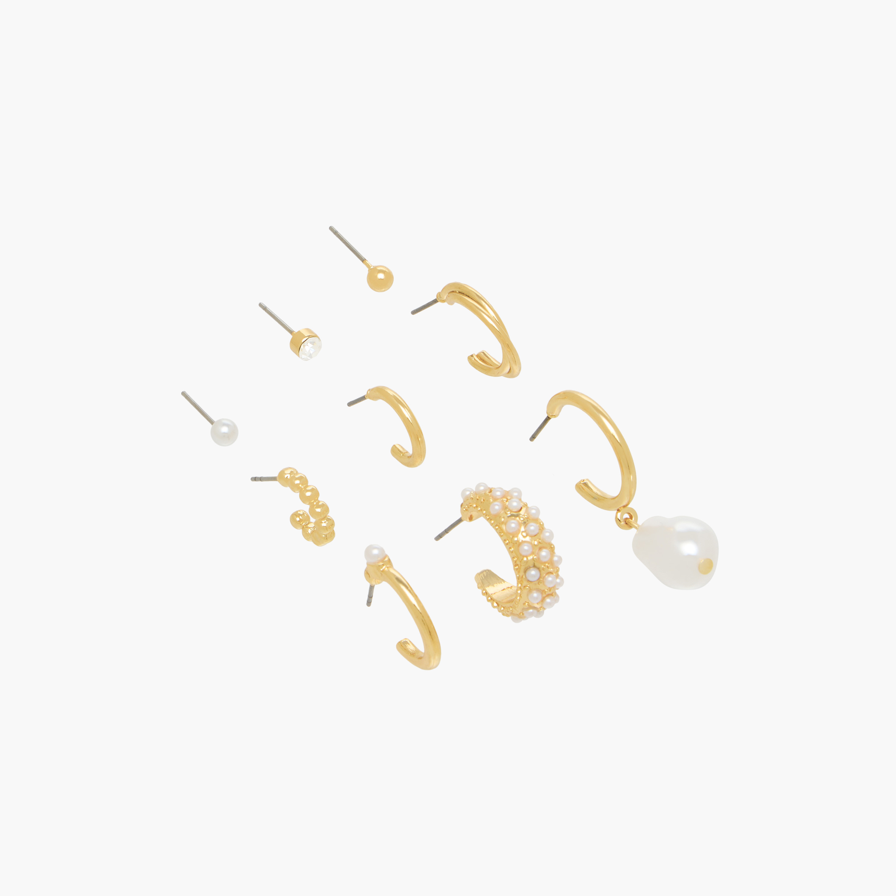 Pack of 9 Metallic Assorted Earrings with Pushback Closure-women-watchesandjewellery-jewellery-earrings-image-2