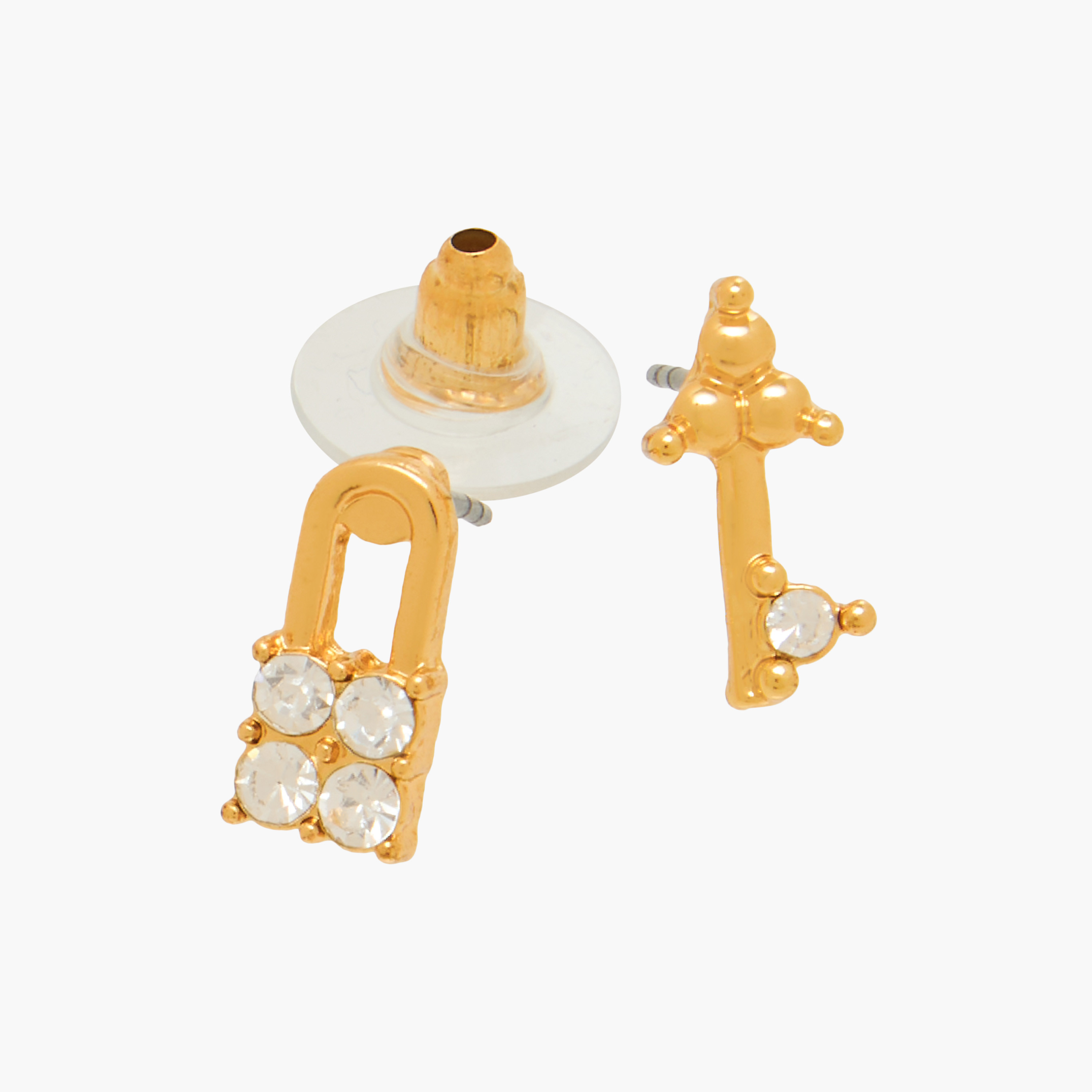 Pack of 30 Metallic Stud Earrings with Pushback Closure-women-watchesandjewellery-jewellery-earrings-image-4