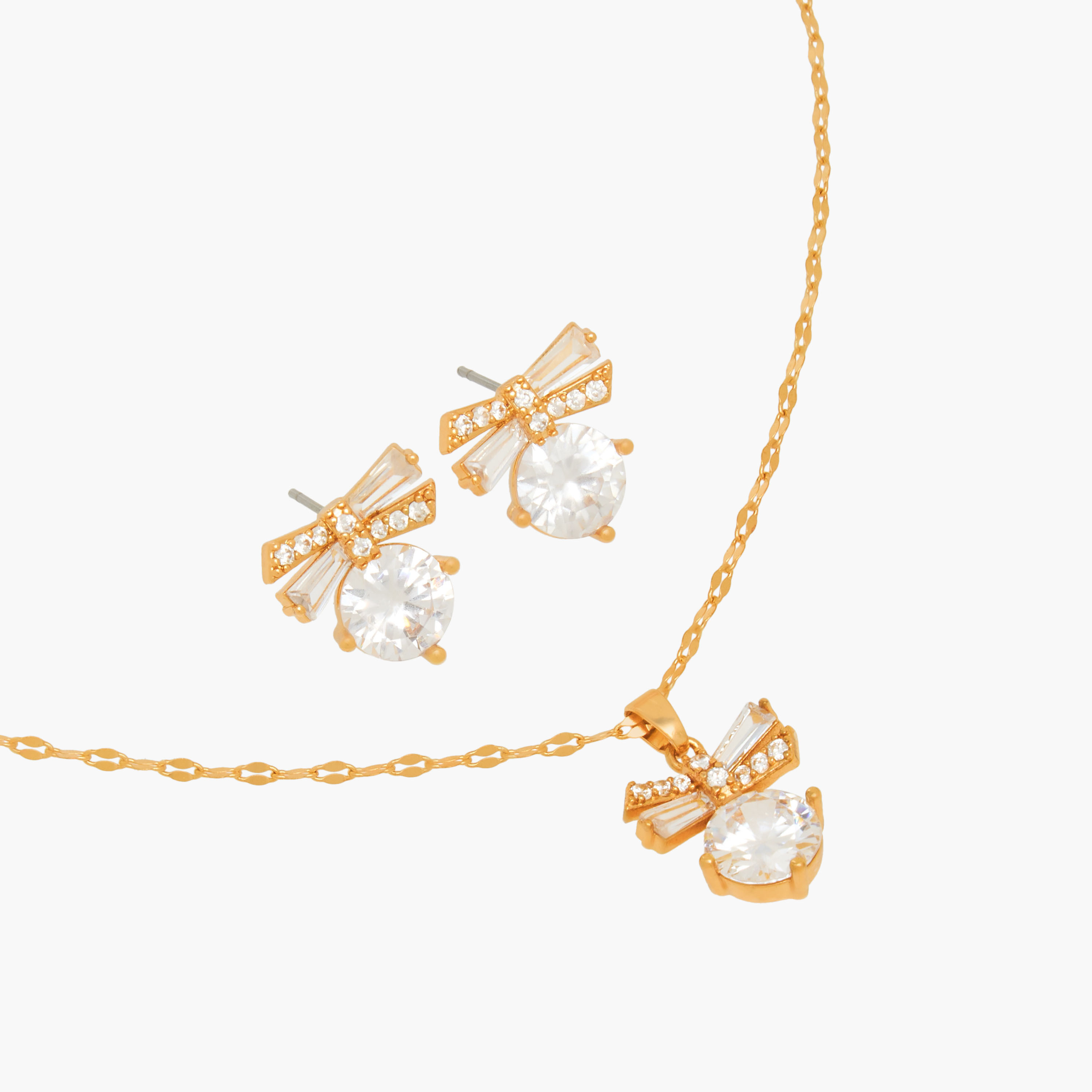 Set of 2 - Embellished Cubic Zirconia Necklace and Earrings-women-watchesandjewellery-jewellery-jewellerysets-image-4