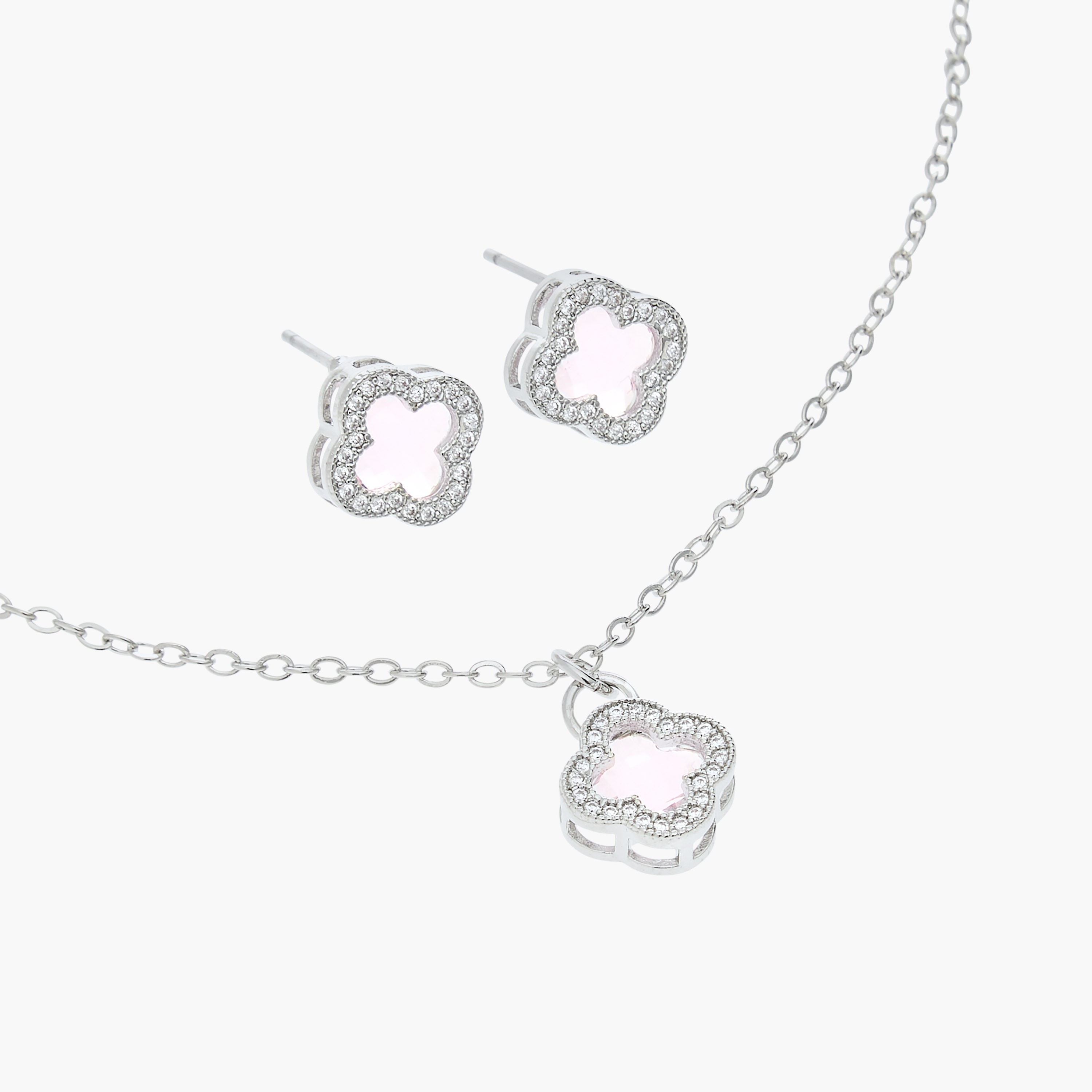 Set of 2 - Embellished Cubic Zirconia Necklace and Earrings-women-watchesandjewellery-jewellery-jewellerysets-image-5