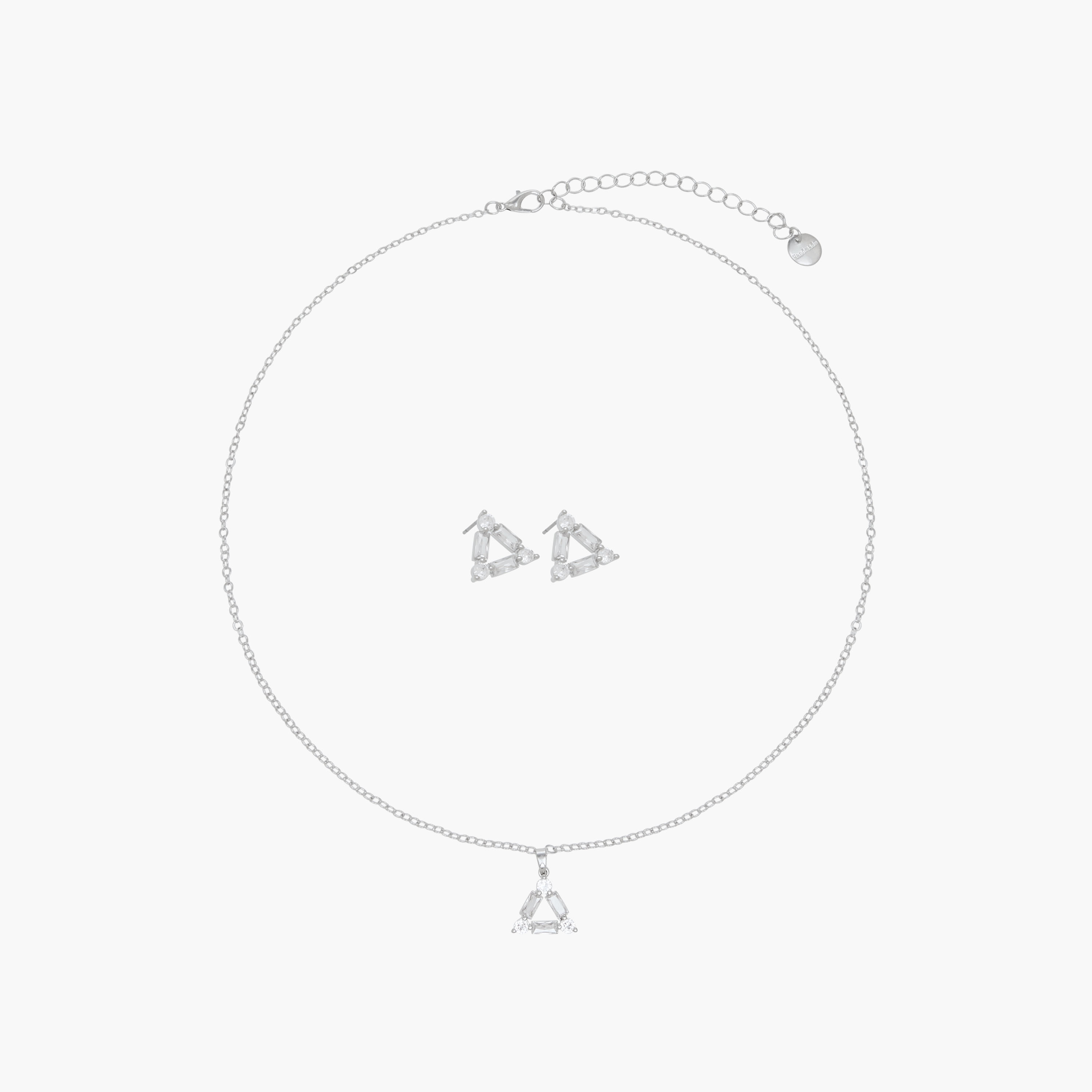 Set of 2 - Embellished Cubic Zirconia Necklace and Earrings-women-watchesandjewellery-jewellery-jewellerysets-image-1