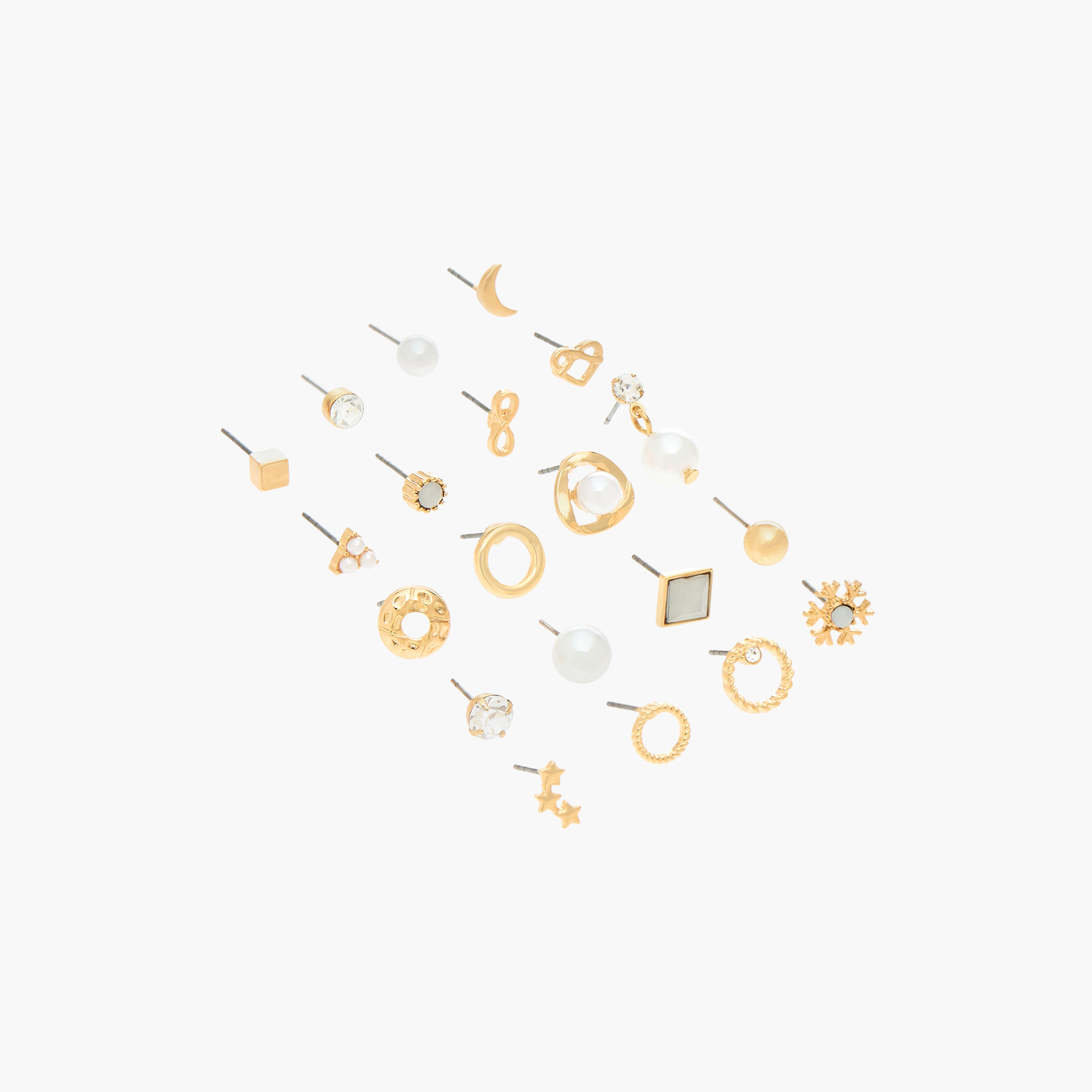 Pack of 20 Assorted Stud Earrings with Pushback Closure-women-watchesandjewellery-jewellery-earrings-image-2