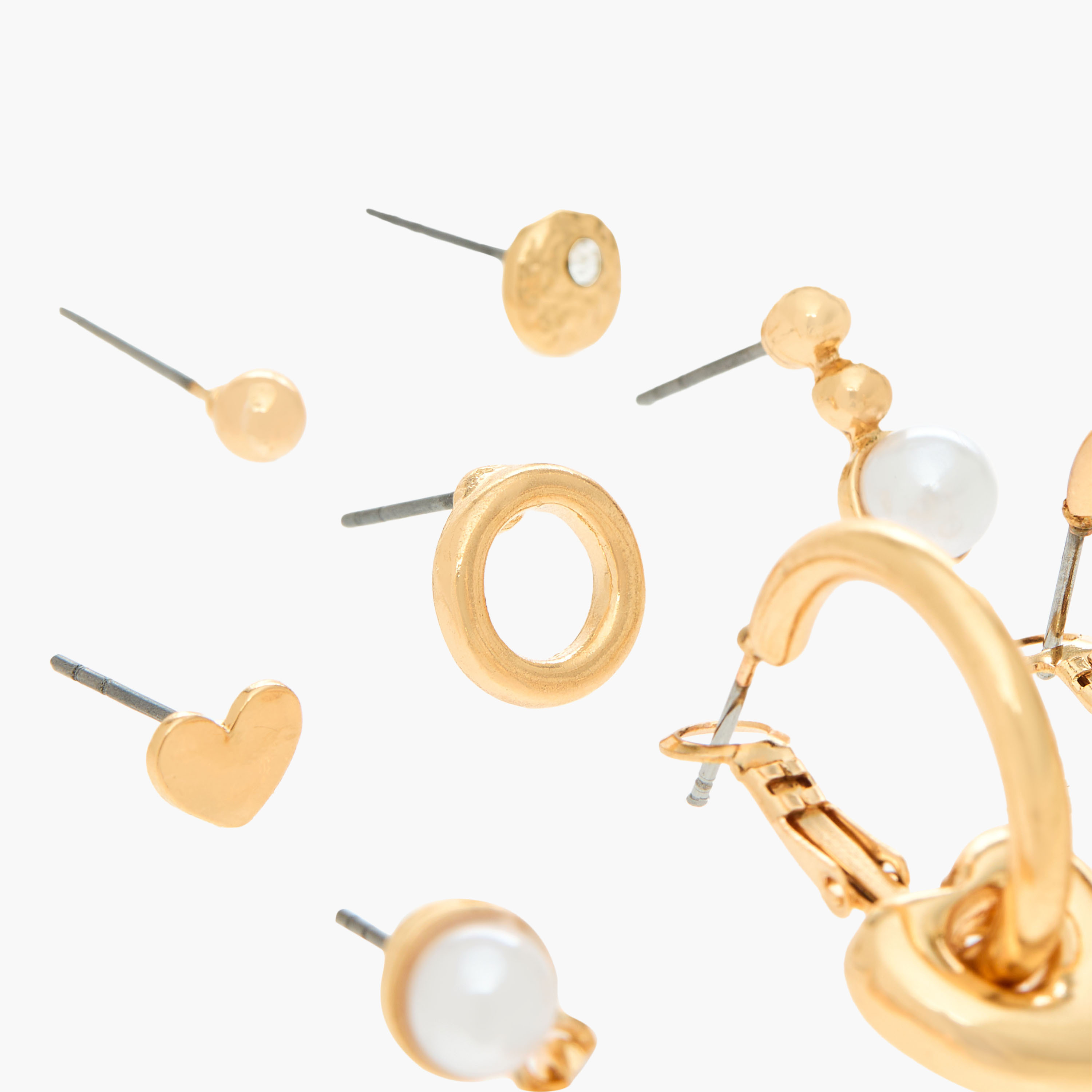 Pack of 9 Metal Assorted Earrings with Pushback Closure-women-watchesandjewellery-jewellery-earrings-image-3