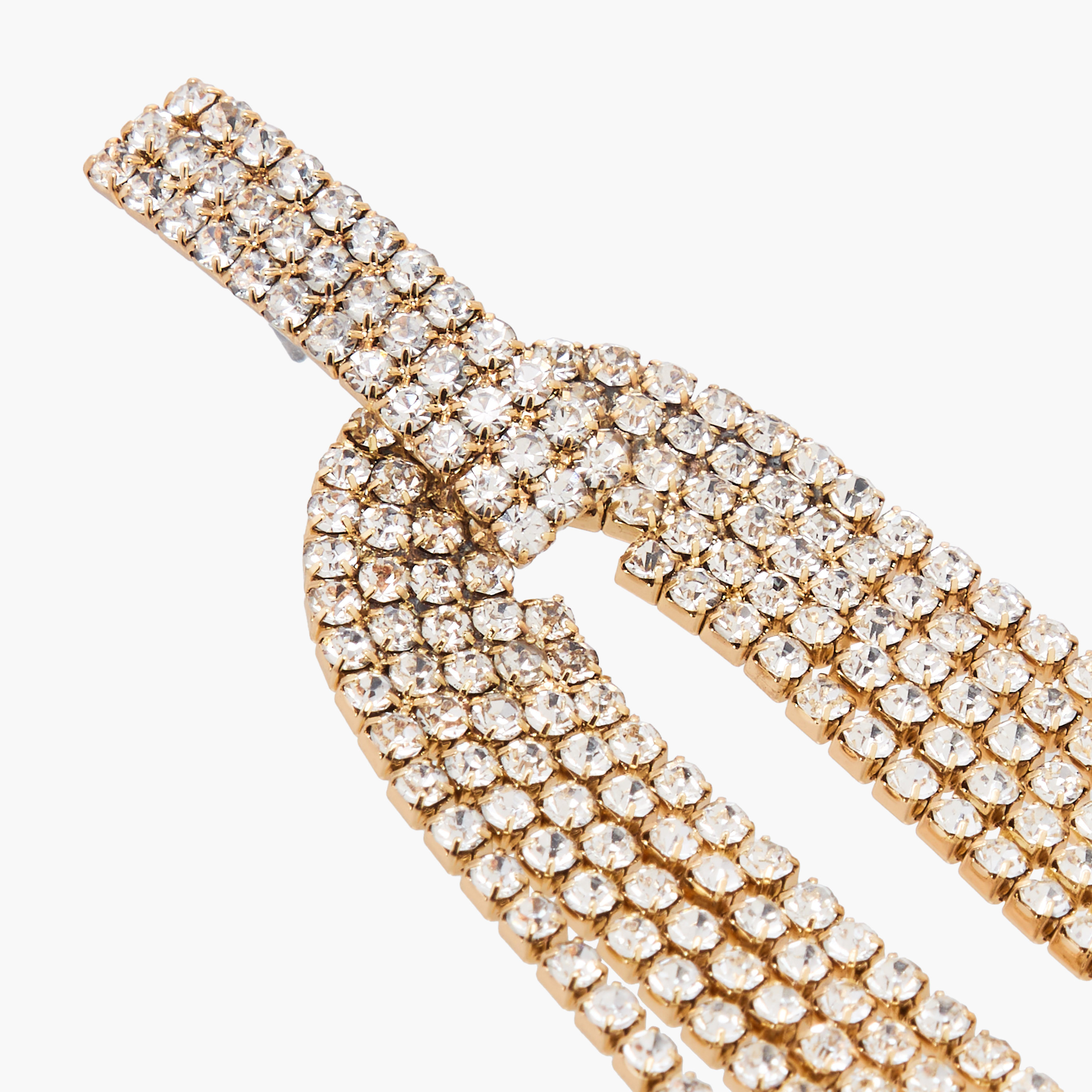 Metallic Diamante Embellished Dangler Earrings with Pushback Closure-women-watchesandjewellery-jewellery-earrings-image-3