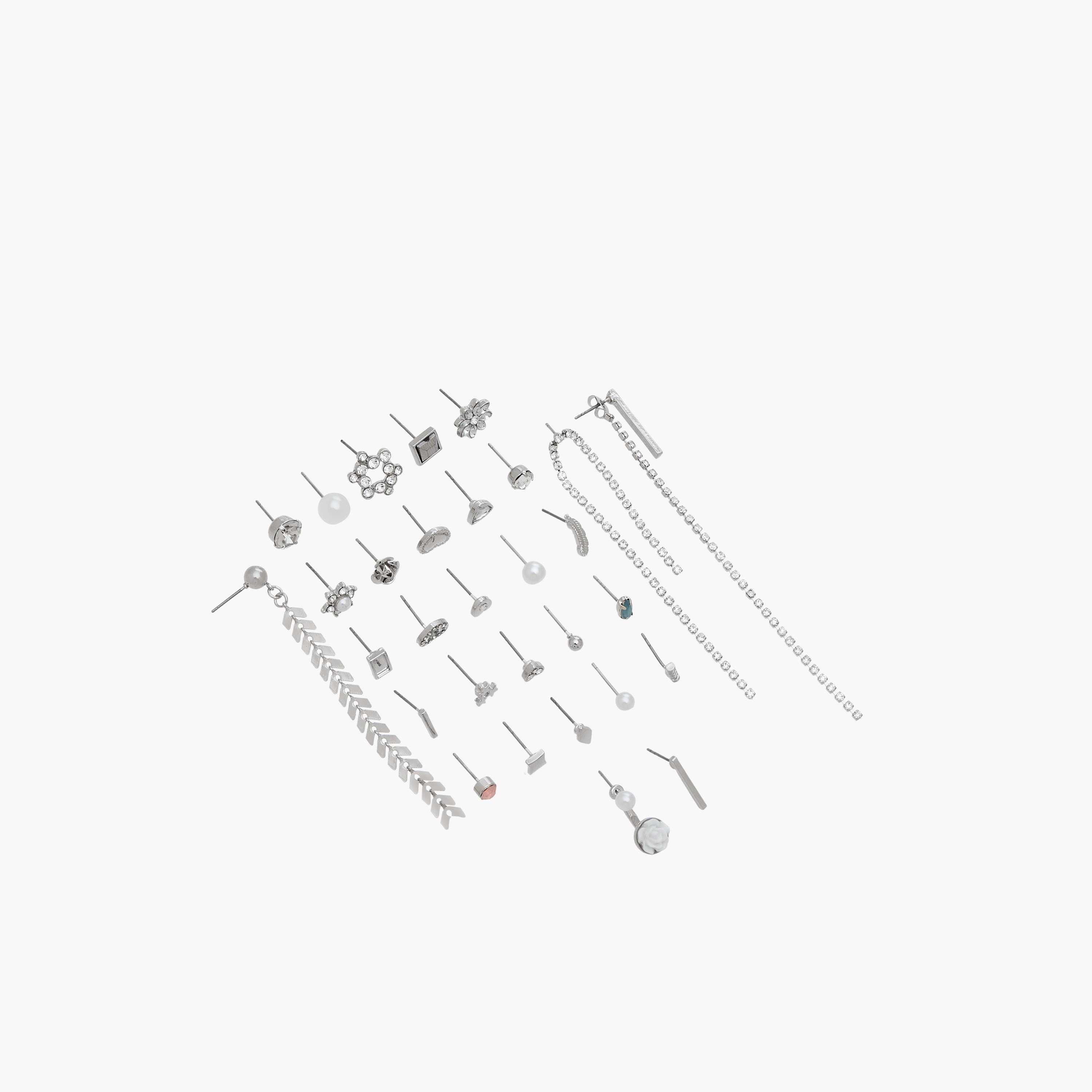 Pack of 30 Metallic Stud Earrings with Pushback Closure-women-watchesandjewellery-jewellery-earrings-image-2