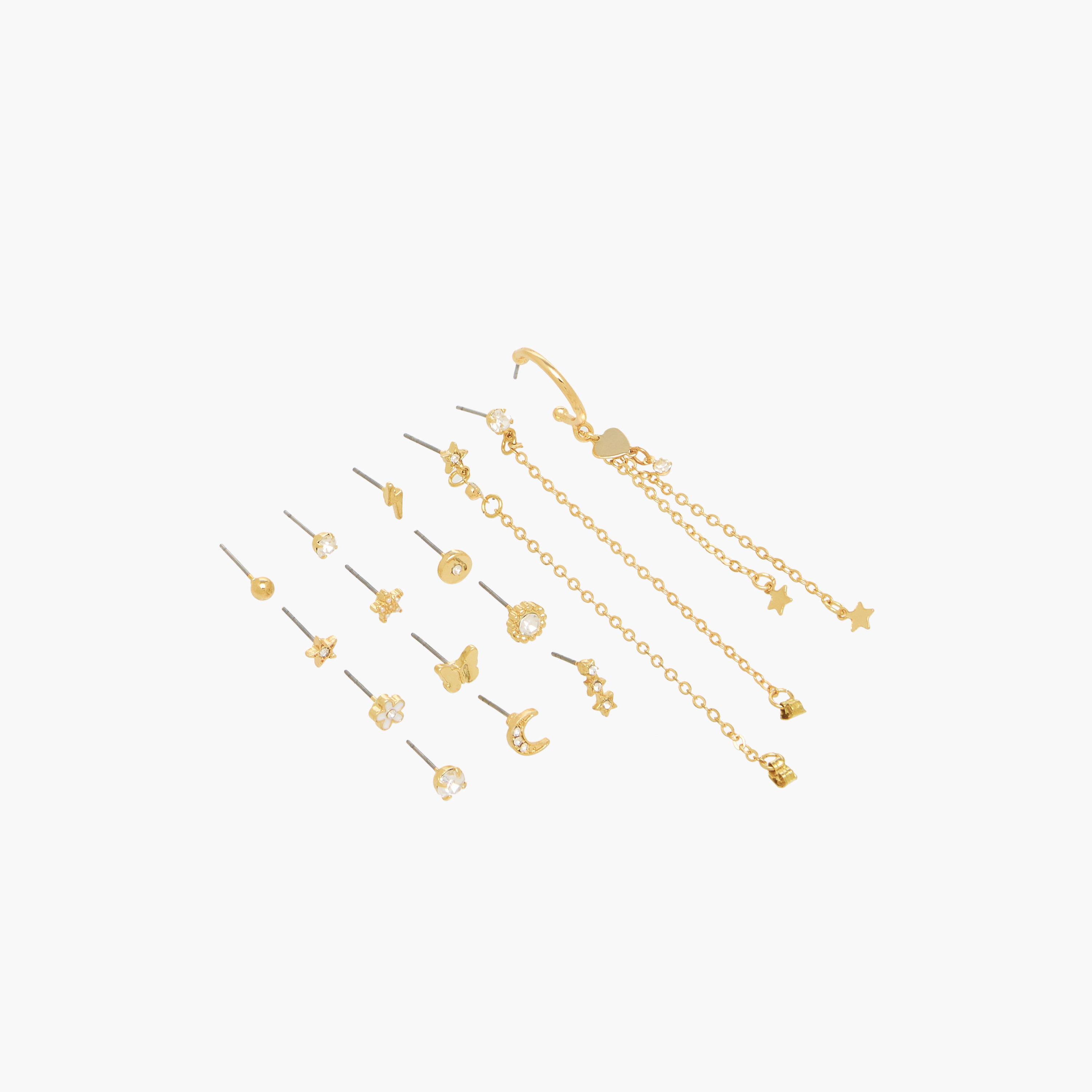 Pack of 15 Gold Tone Earrings with Pushback Closure-women-watchesandjewellery-jewellery-earrings-image-2
