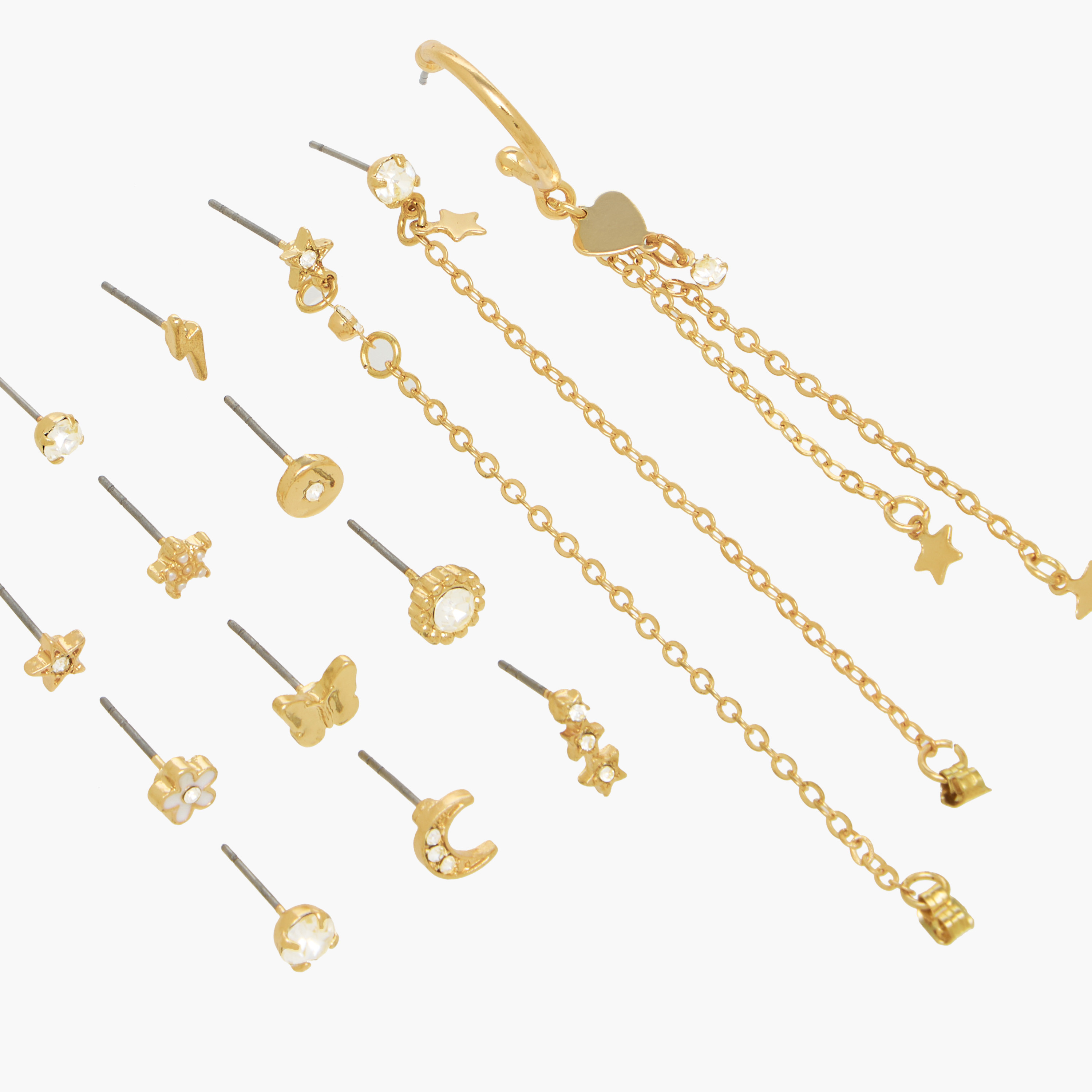Pack of 15 Gold Tone Earrings with Pushback Closure-women-watchesandjewellery-jewellery-earrings-image-3