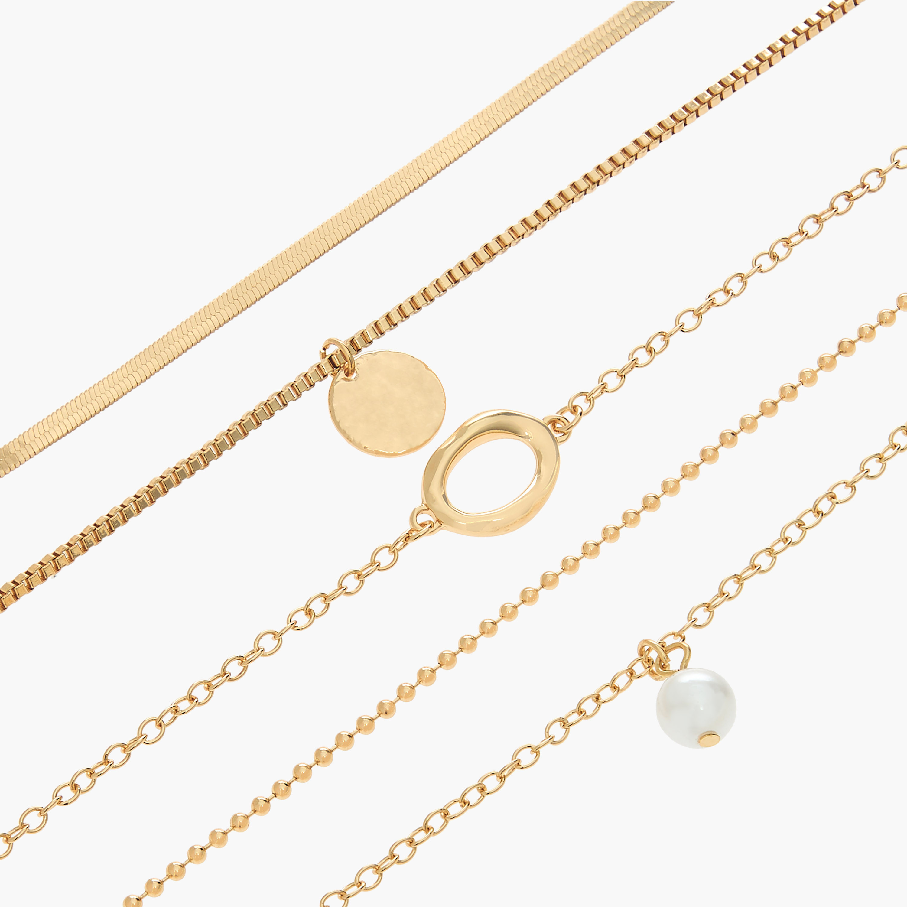 خلاخيل سلسلة معدن - عبوة 5 قطع-women-watchesandjewellery-jewellery-anklets-image-12