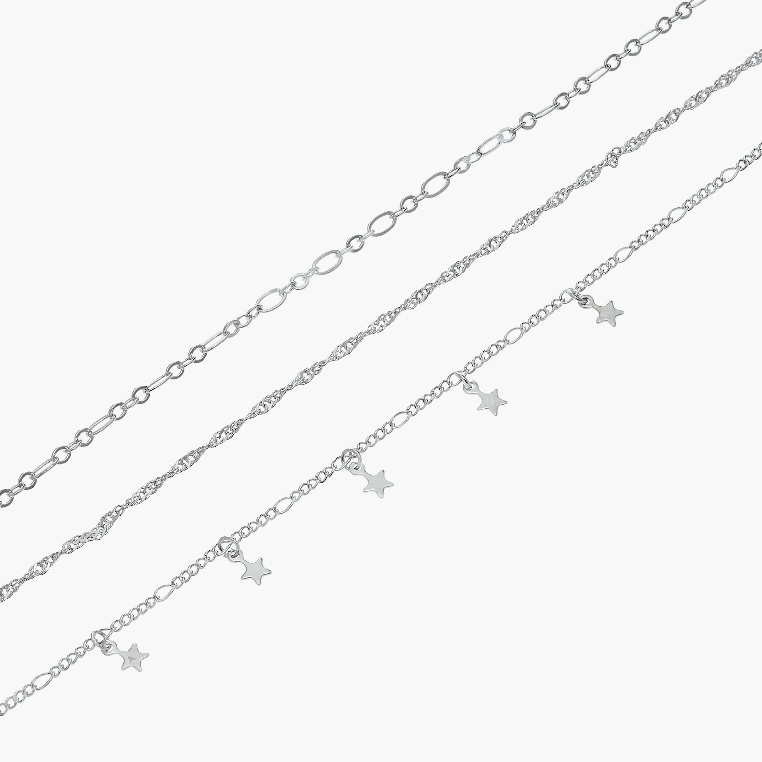 Pack of 5 Silver Tone Assorted Anklet-women-watchesandjewellery-jewellery-anklets-image-8
