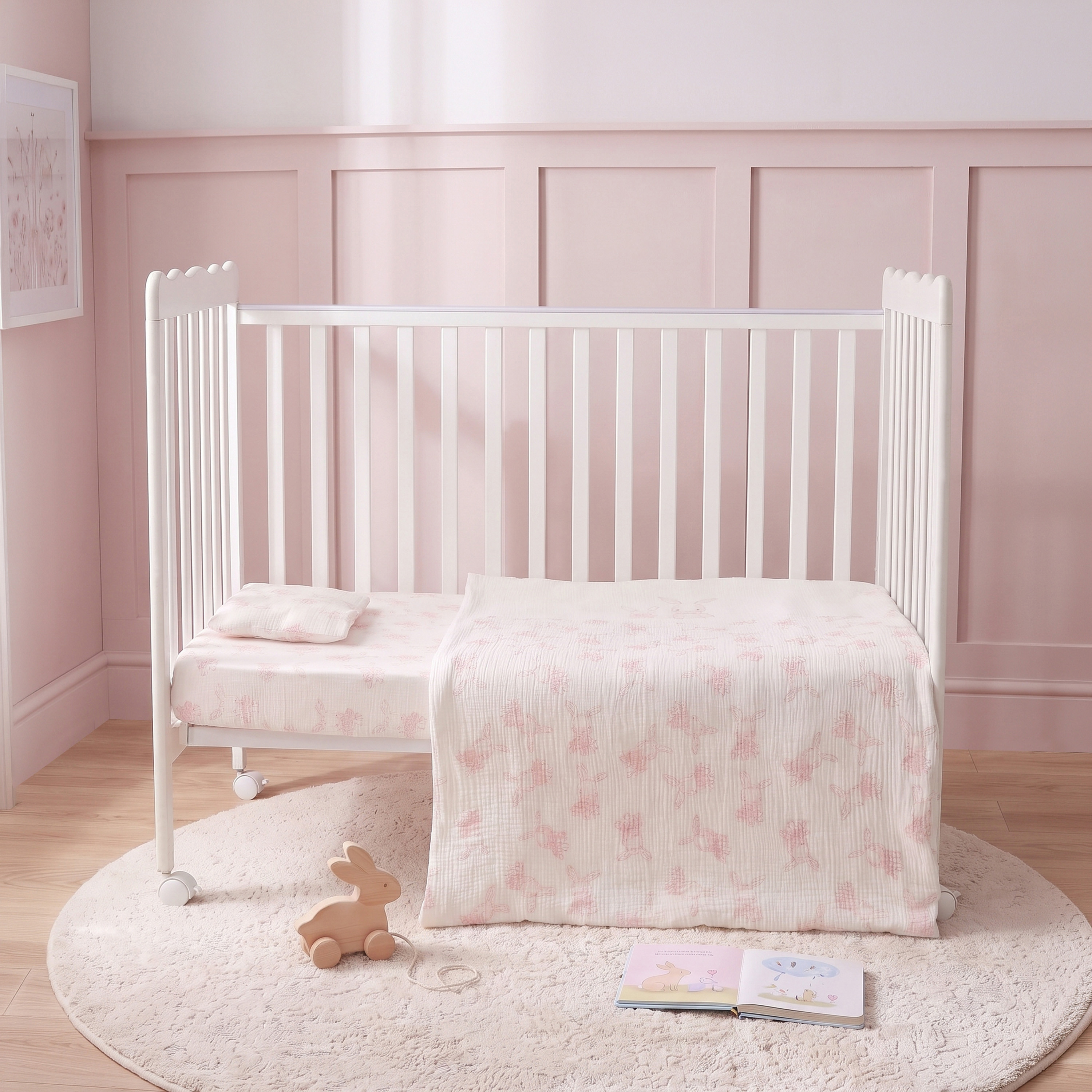 طقم لحاف 3 قطع بطبعات أرنب من جونيورز - 58x45x41 سم-baby-nursery-babybedding-image-3